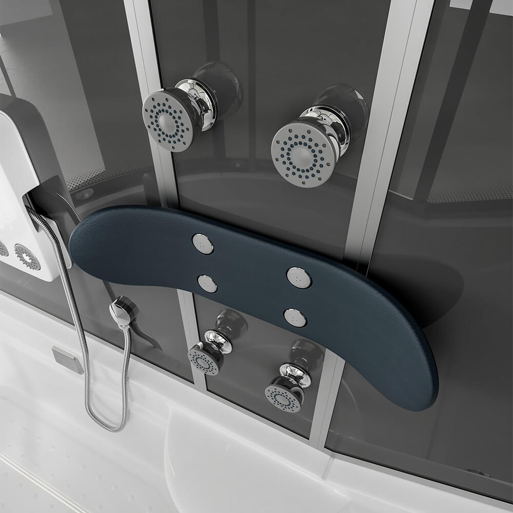Duschkabine mit Badewanne ALLIN 2IN1 - 170 x 90 Schwarz Links