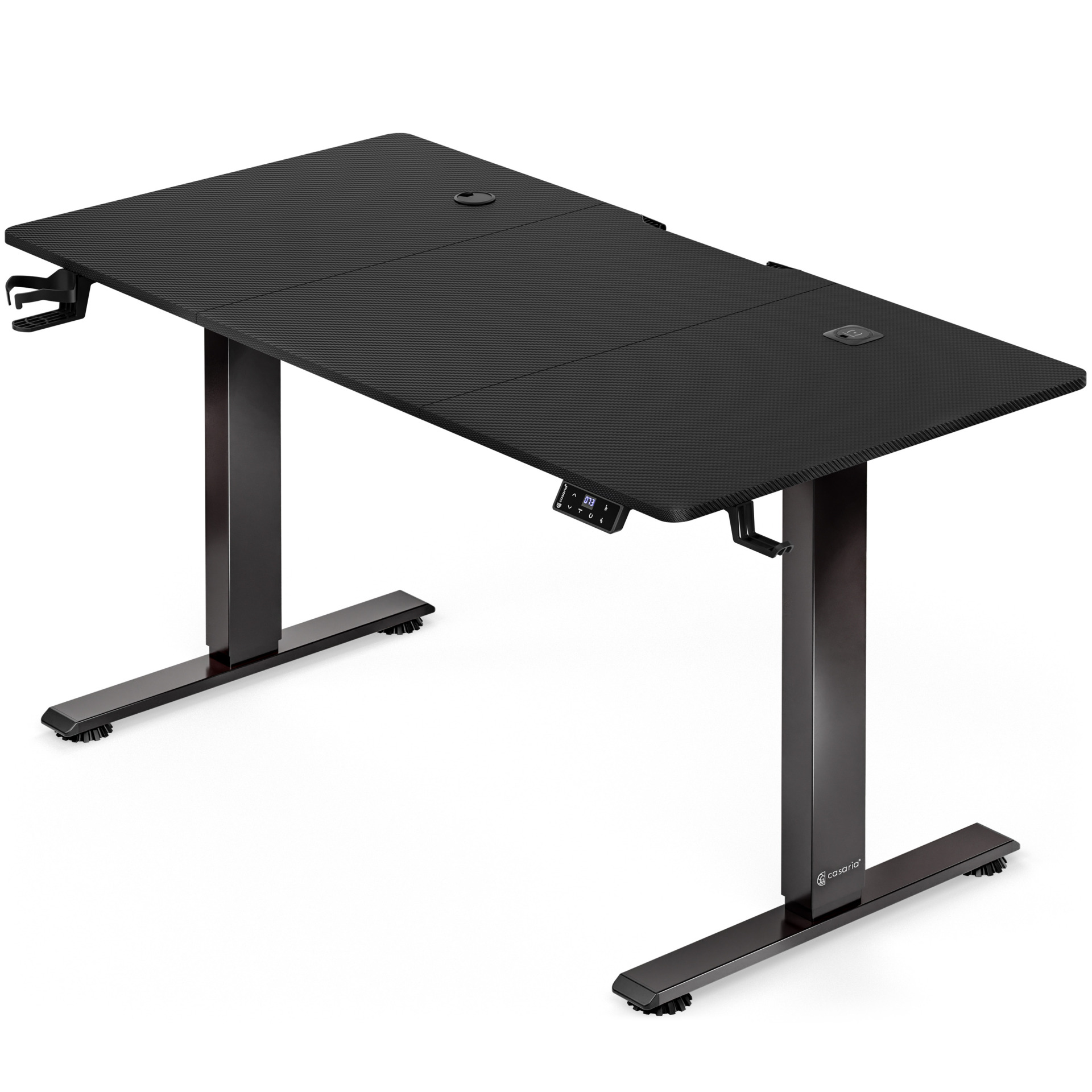 Höhenverstellbarer Schreibtisch Schwarz (Carbon-Optik) 160x70x72-117cm