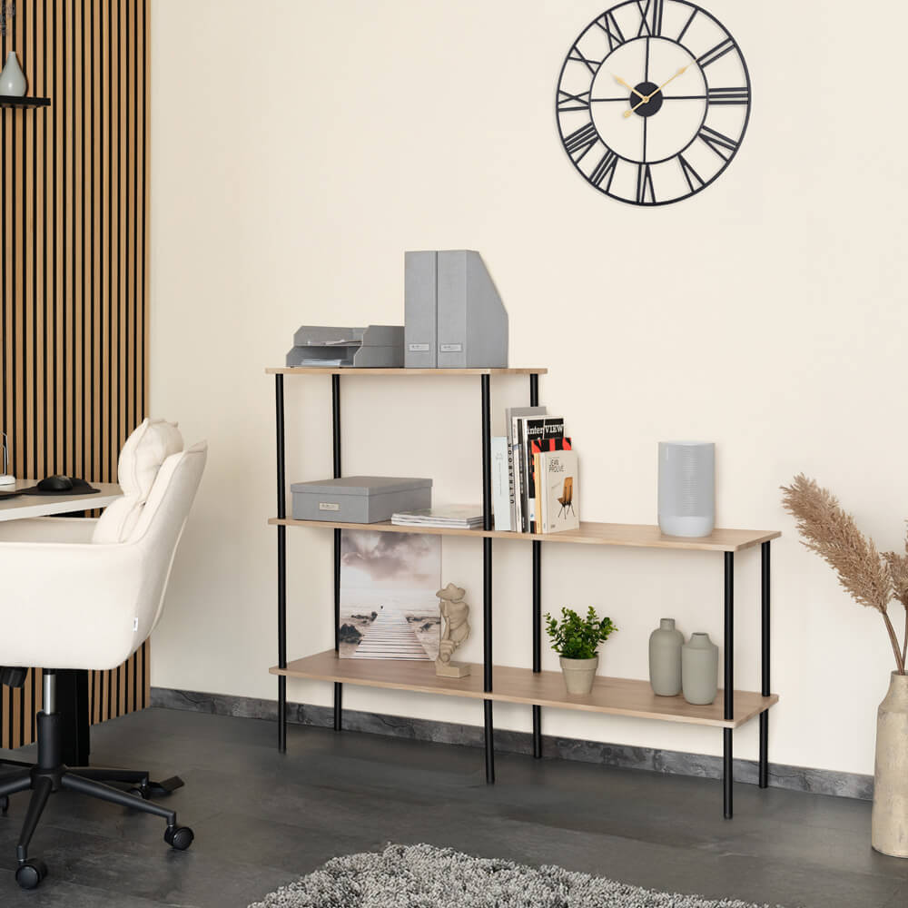 Regal INDU Light Oak - (L x B x H): 140 x 35 x 110 cm