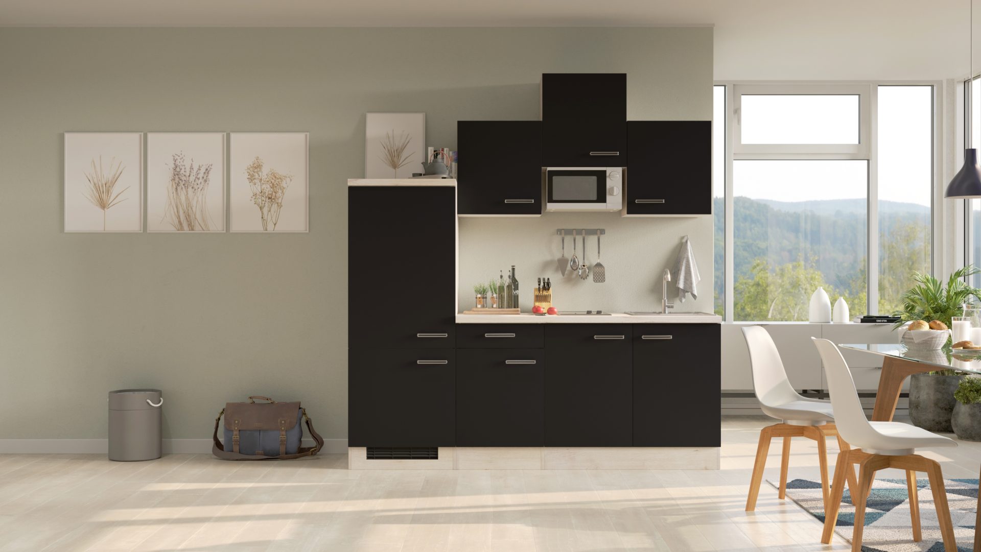 Singleküche ELVA 210 cm mit E-Geräten