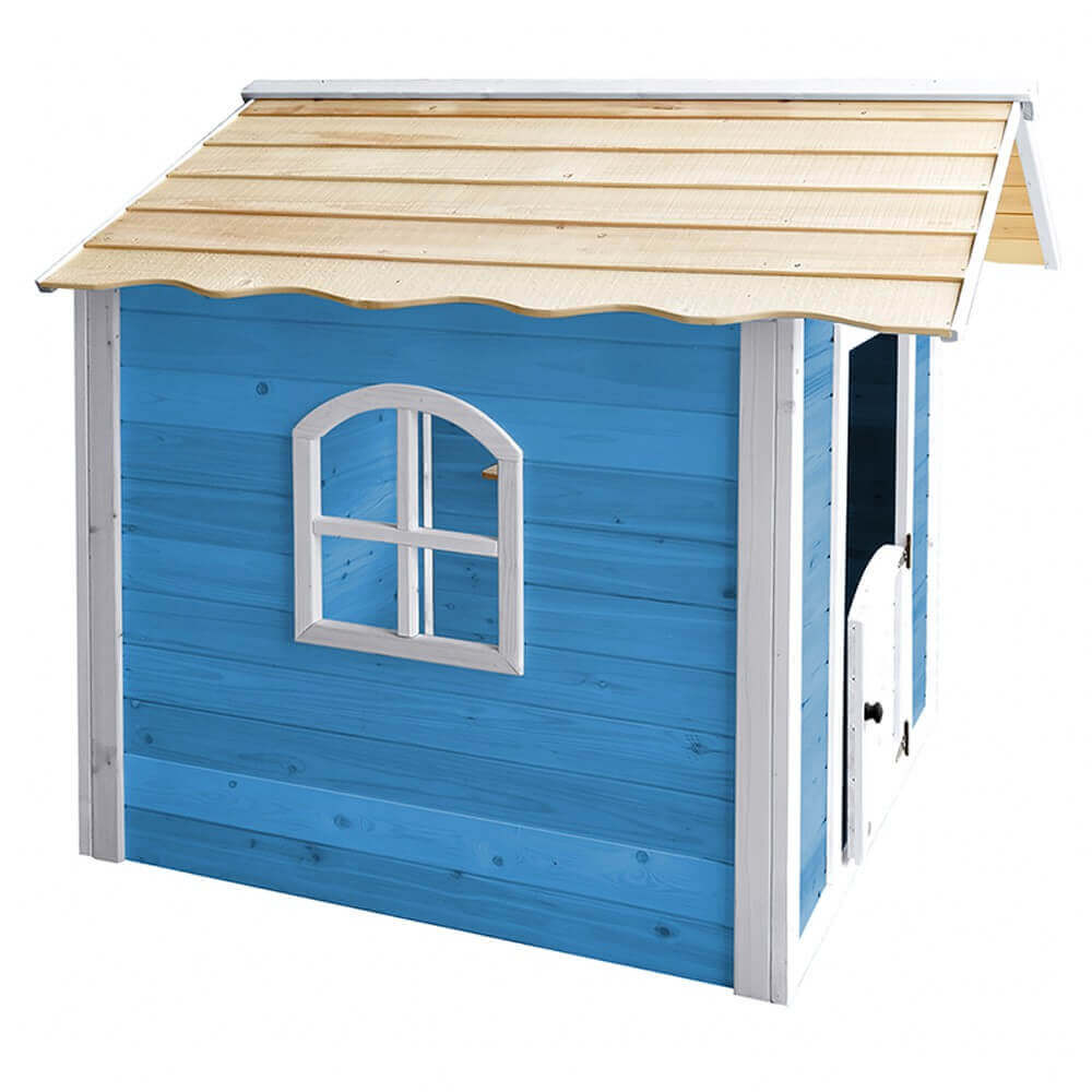 Spielhaus DER GROSSE PALAST - 106 x 111 cm Blau mit Bank