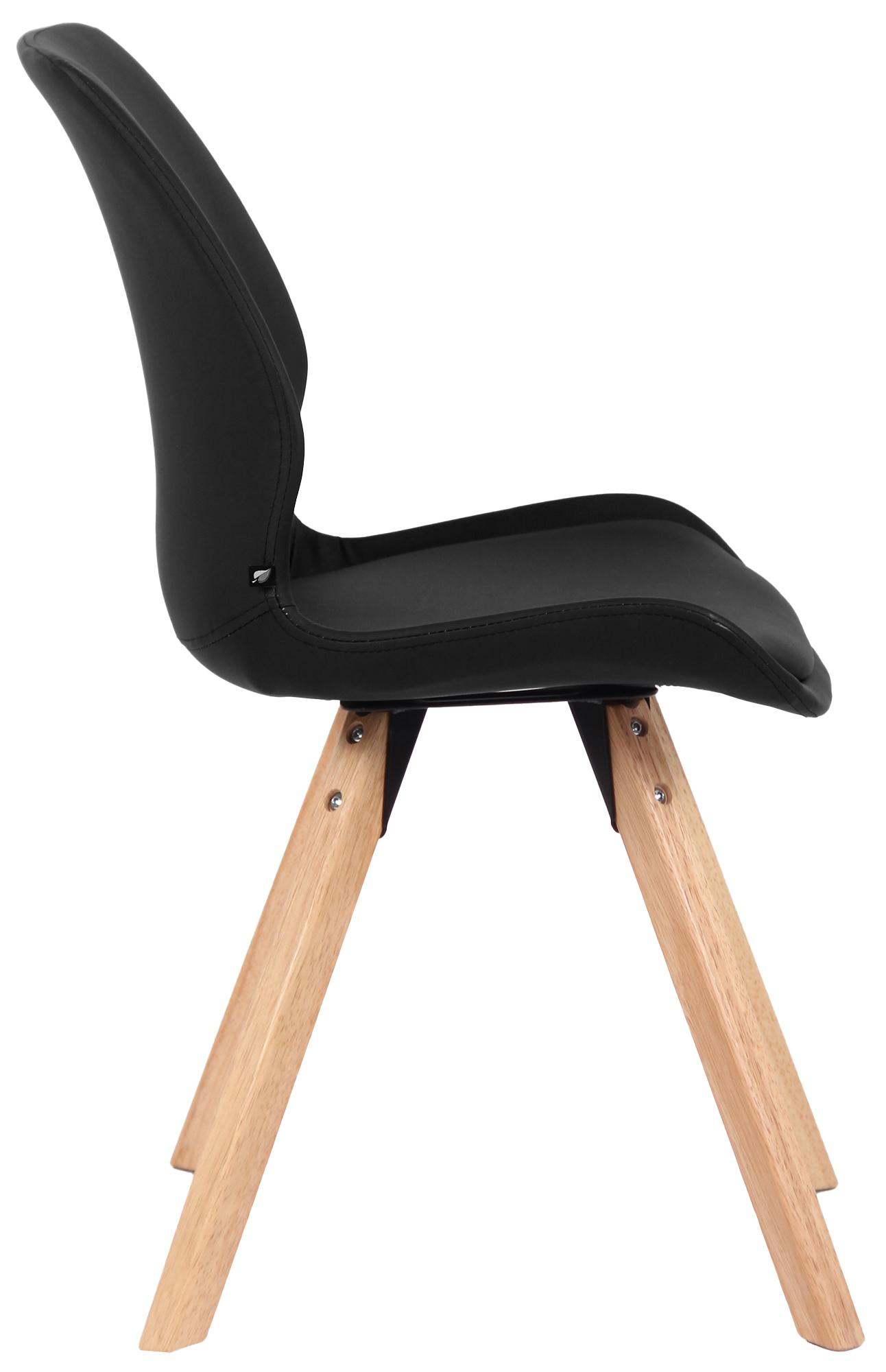 4er Set Stuhl Luna Kunstleder, schwarz