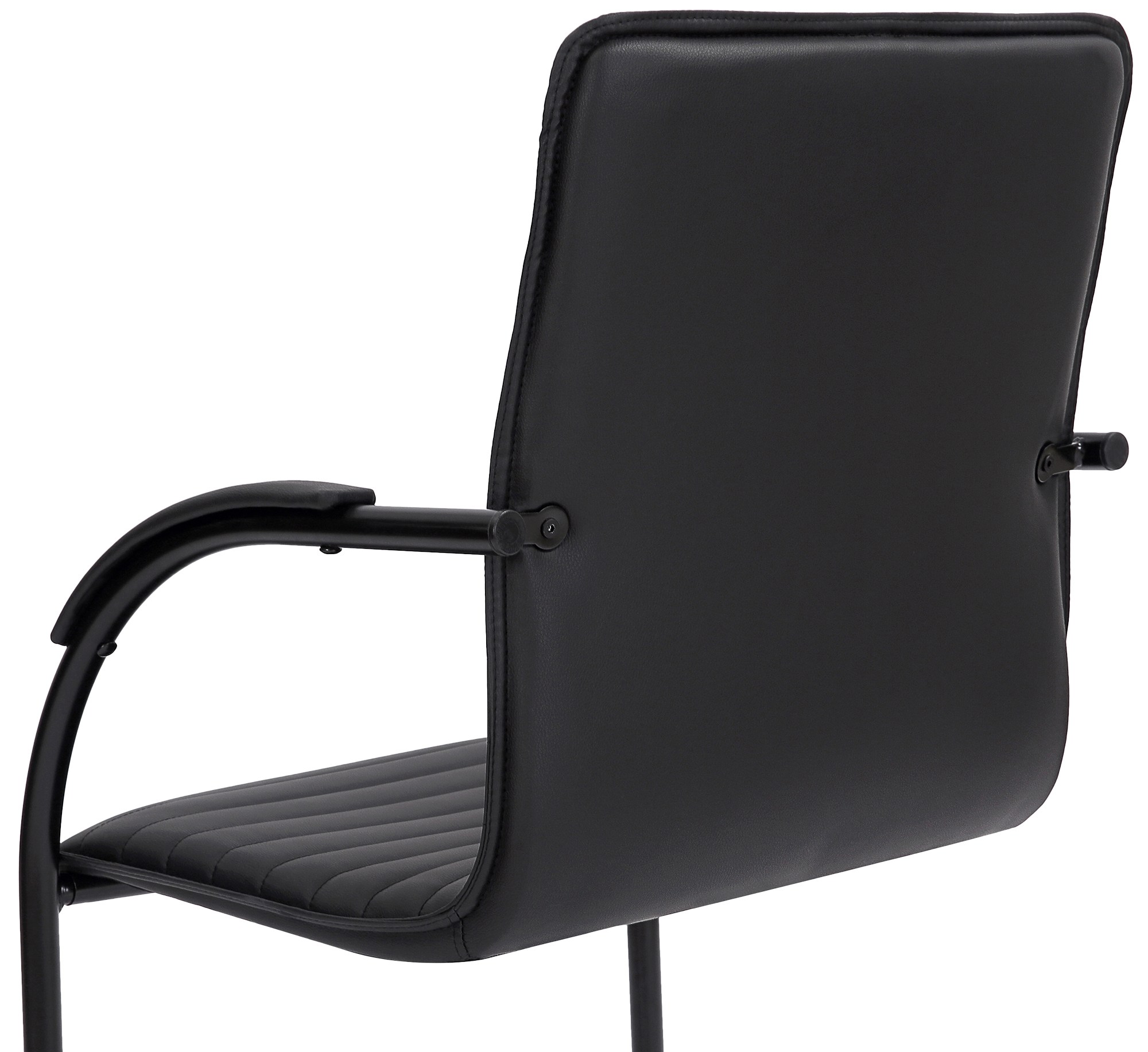 2er Set Besucherstühle Tira Kunstleder, schwarz/schwarz