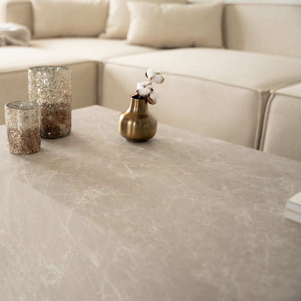 Couchtisch Marmor AMIRI L - 95 x 50 cm Beige