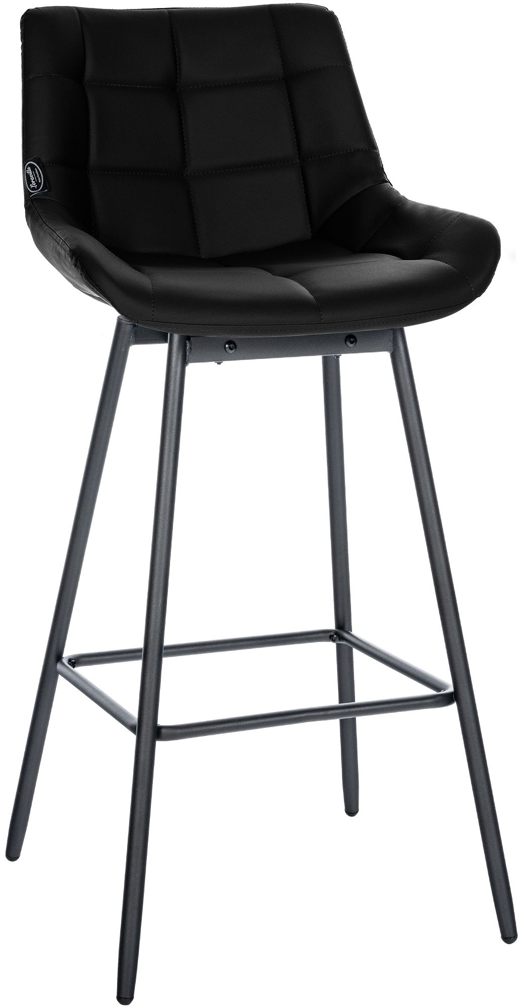 Barhocker Weston Schwenkbar Kunstleder, schwarz