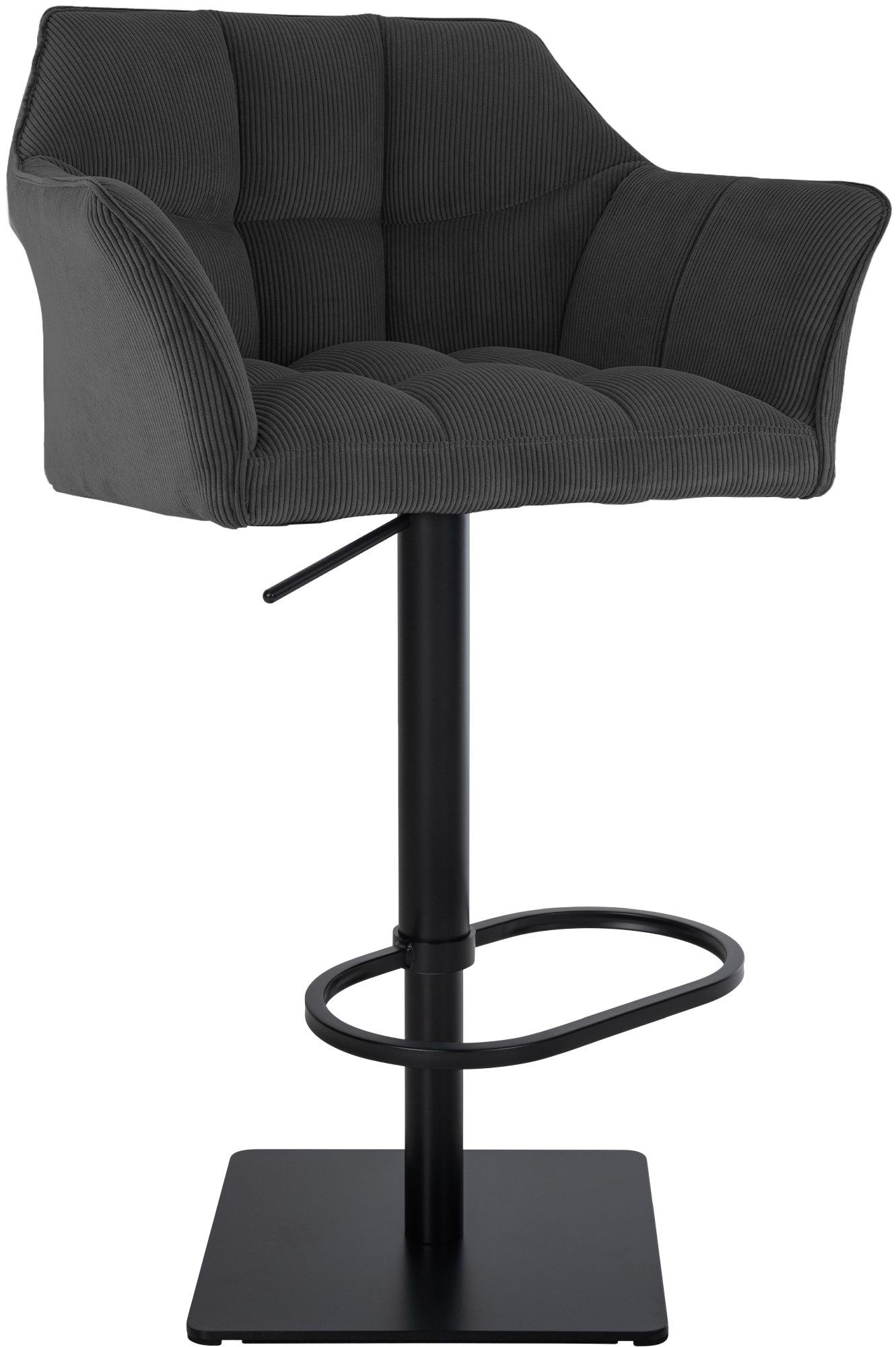 Barhocker Damaso B Cord, dunkelgrau