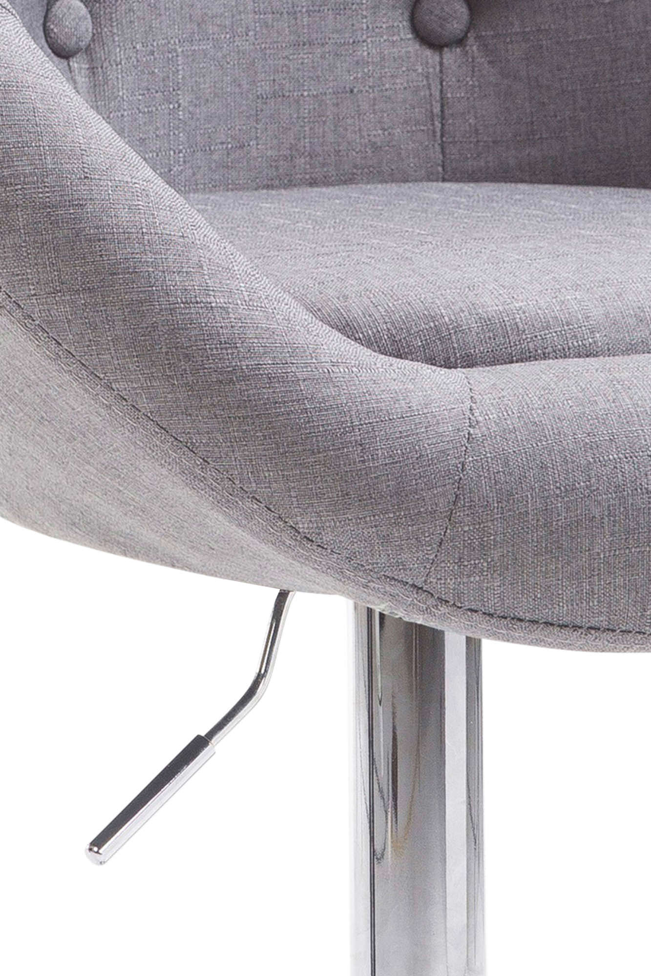 Barhocker London V2 Stoff chrom, grau