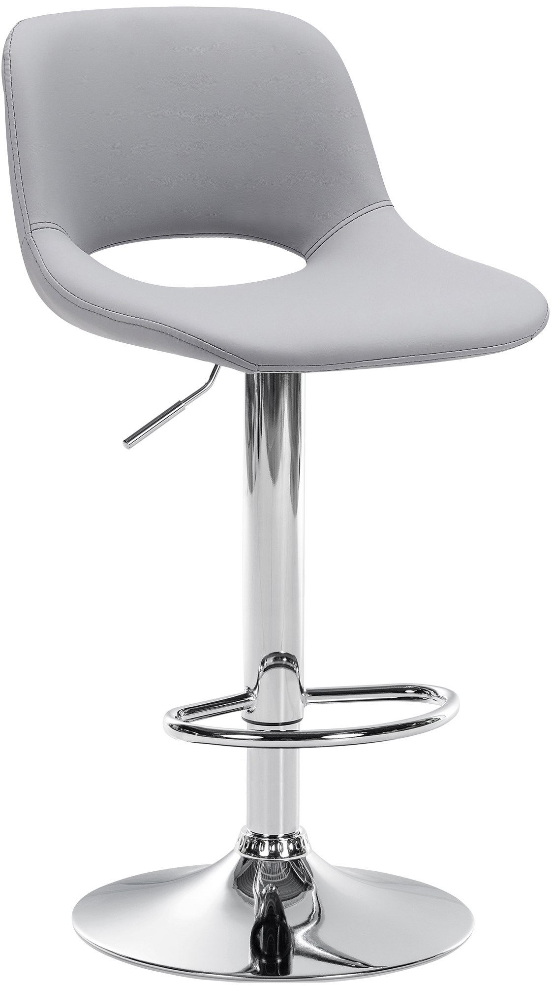 Barhocker Camden Kunstleder chrom, grau