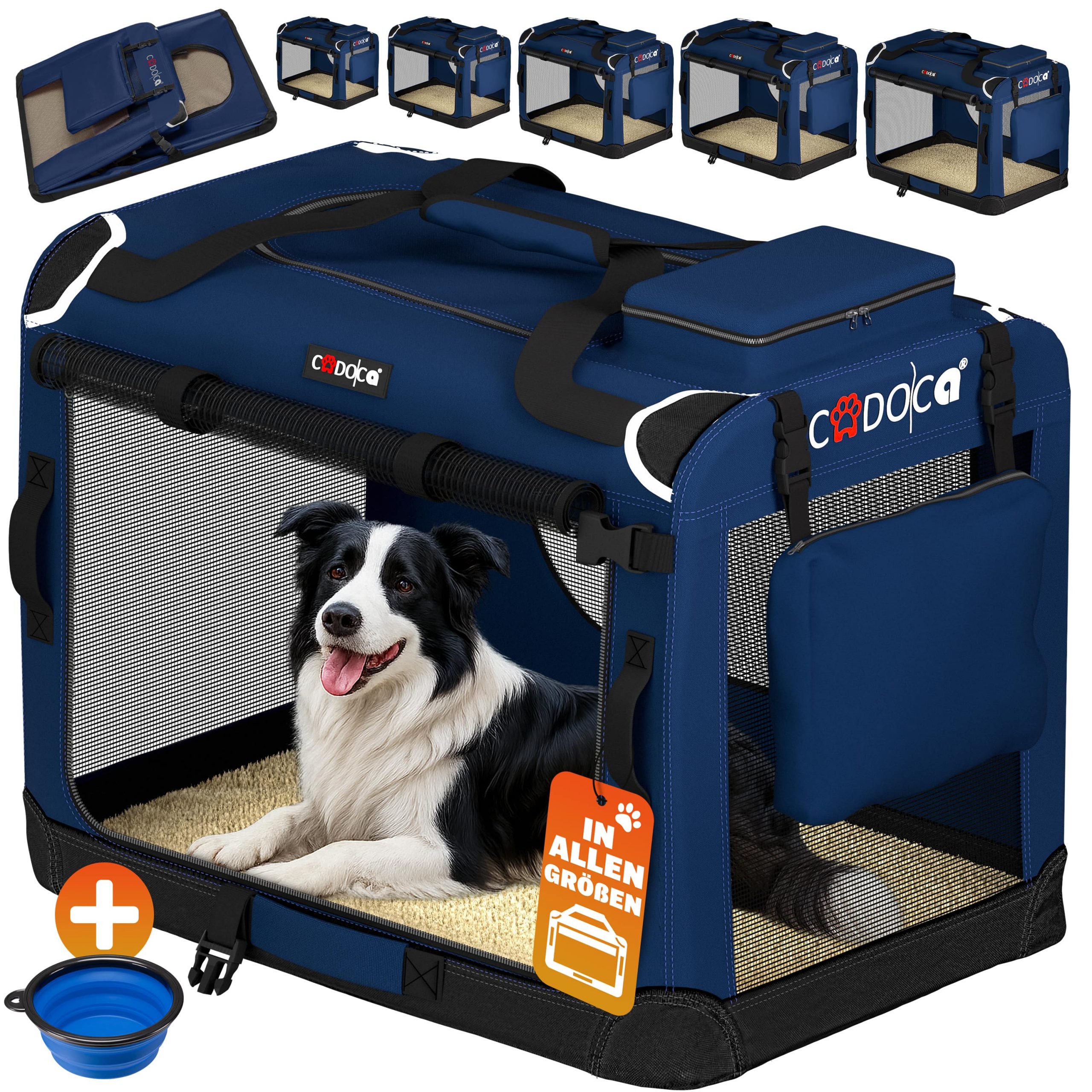 Hundebox faltbar XL 82x56x58cm Blau