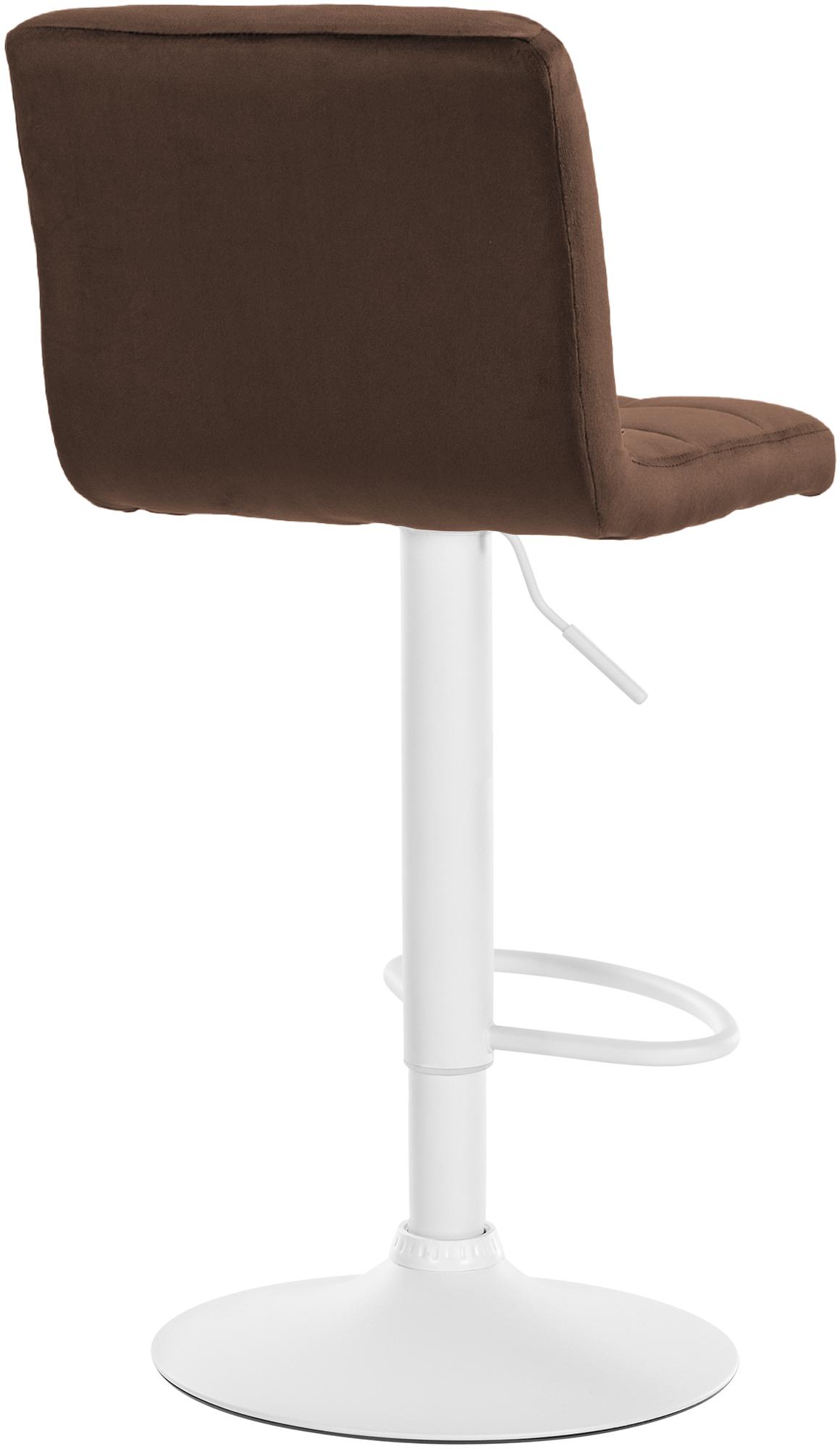 Barhocker Peru Samt weiß, braun