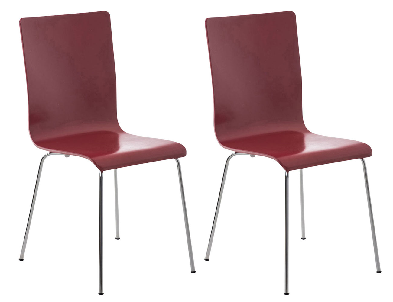 2er Set Besucherstuhl Pepe, rot