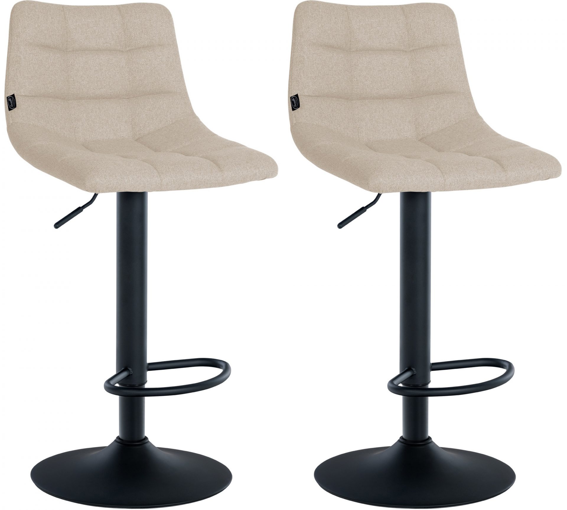 2er Set Barhocker Jerry Stoff schwarz, creme