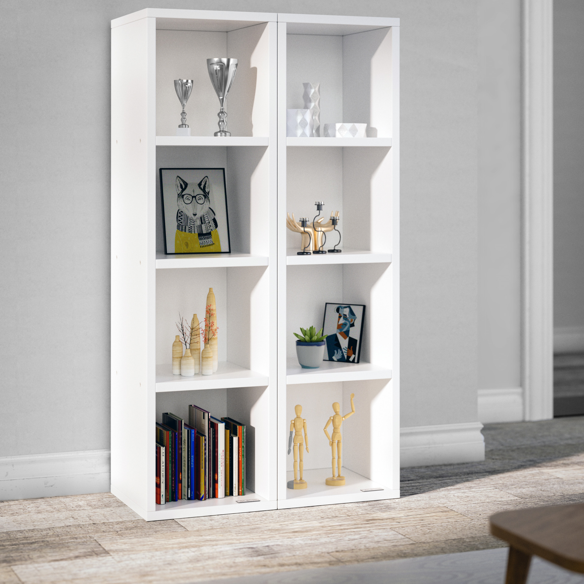 Bücherregal Skylar Weiß 106x30x30cm