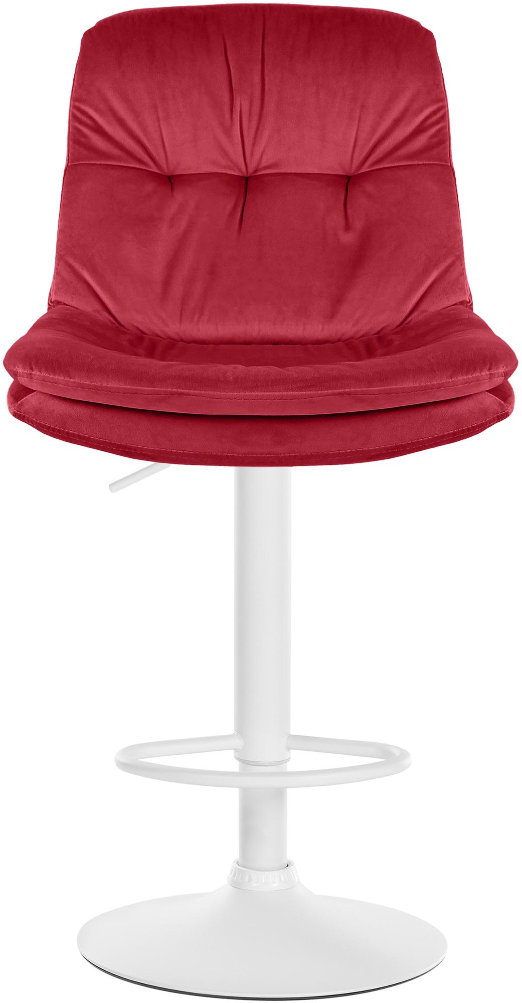 Barhocker Laurel Samt weiß, rot
