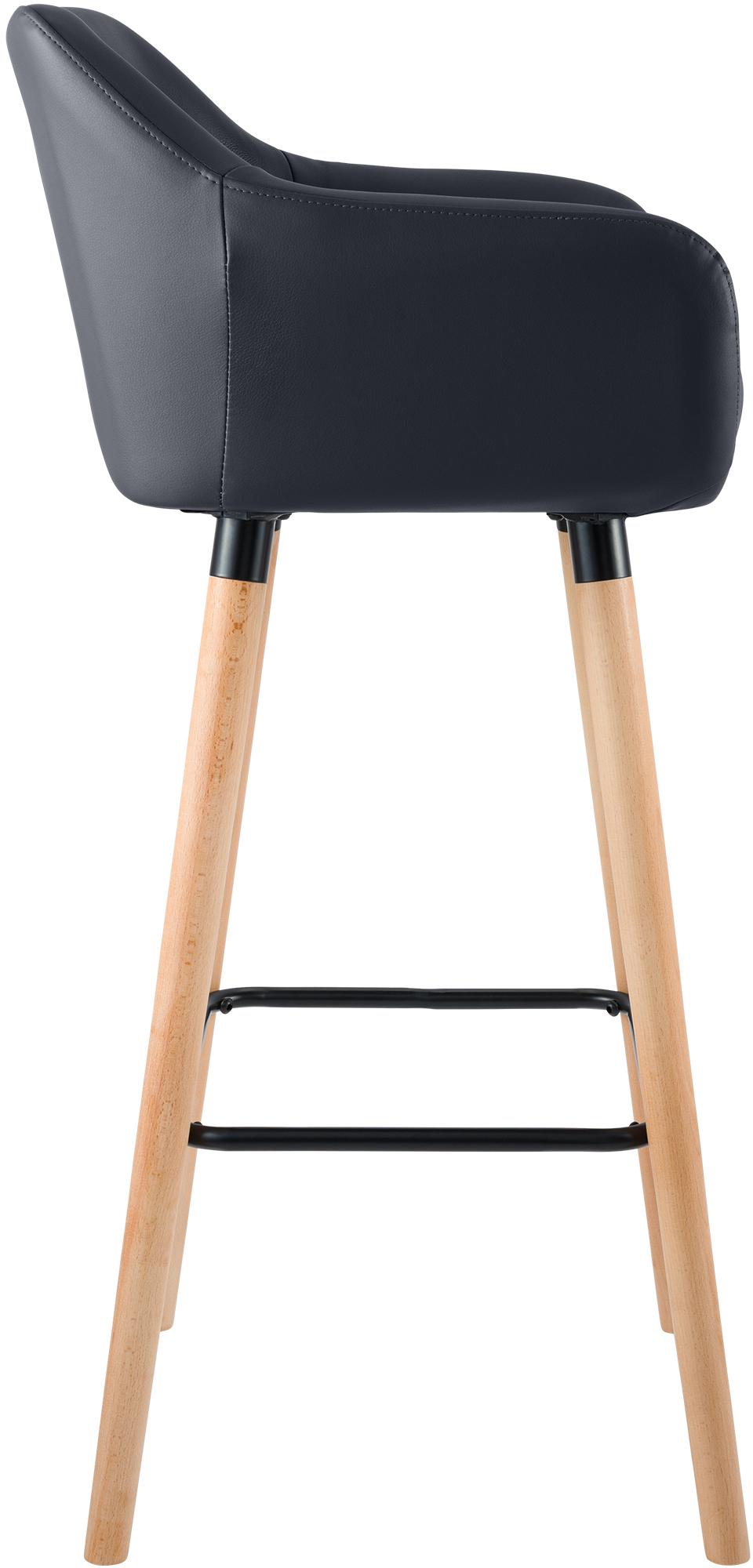 Barhocker Grant Kunstleder, schwarz