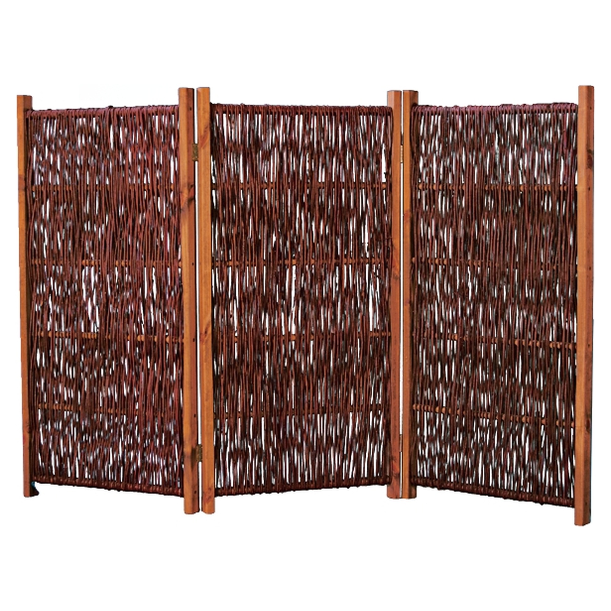 SOFIA Paravent aus Weide, 180 x 120 cm (3x 60 x 120 cm), 3-teilig mit Scharnieren
