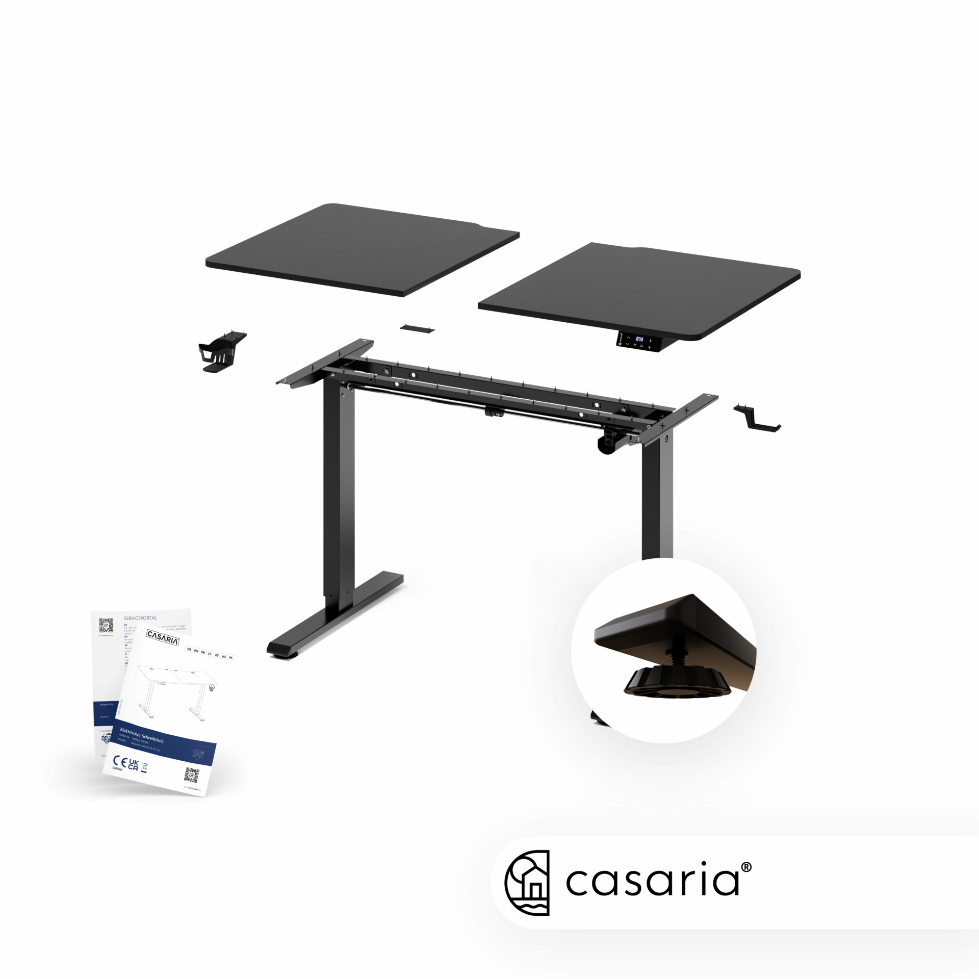 Höhenverstellbarer Schreibtisch Schwarz 110x60x73-118cm