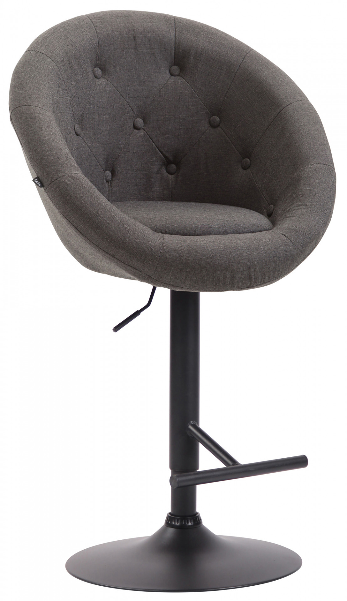 Barhocker London V2 Stoff schwarz, dunkelgrau