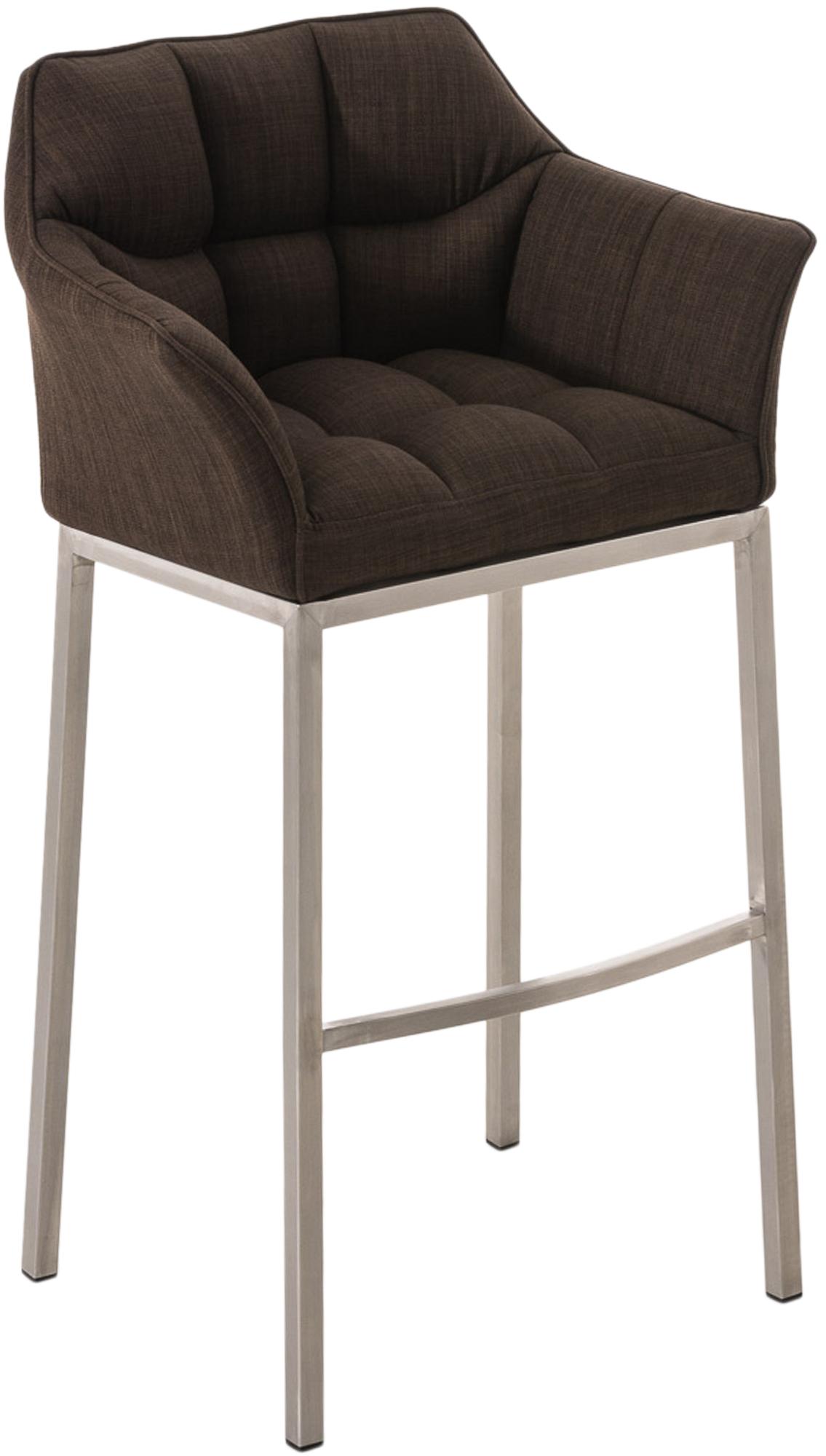 Barhocker Damaso E Stoff mit 4-Fuß Gestell, braun