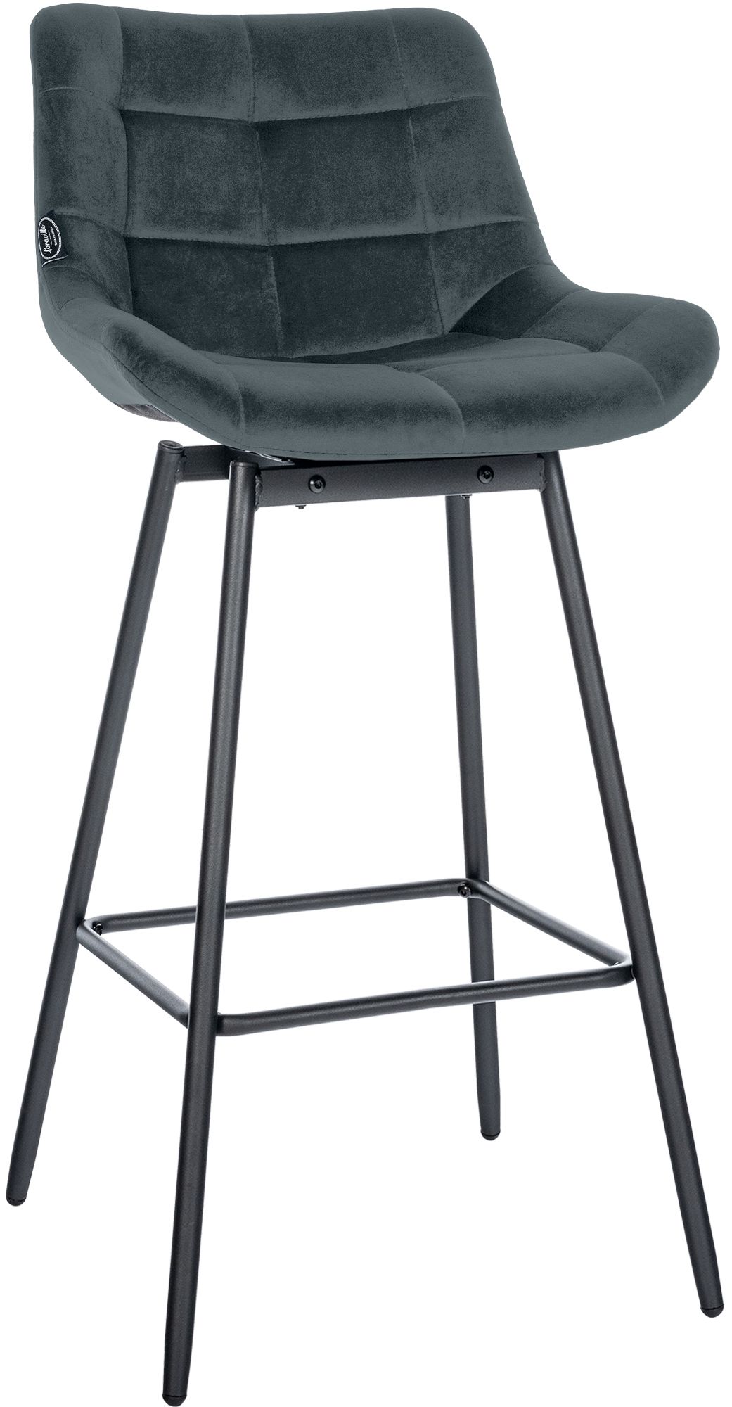 Barhocker Weston Schwenkbar Samt, dunkelgrau