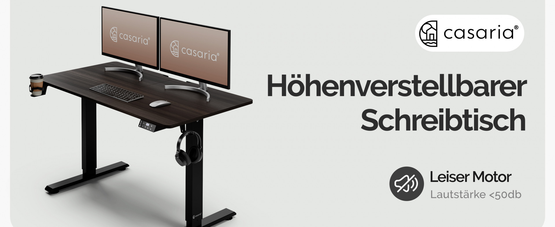 Höhenverstellbarer Schreibtisch Braun 110x60x73-118cm