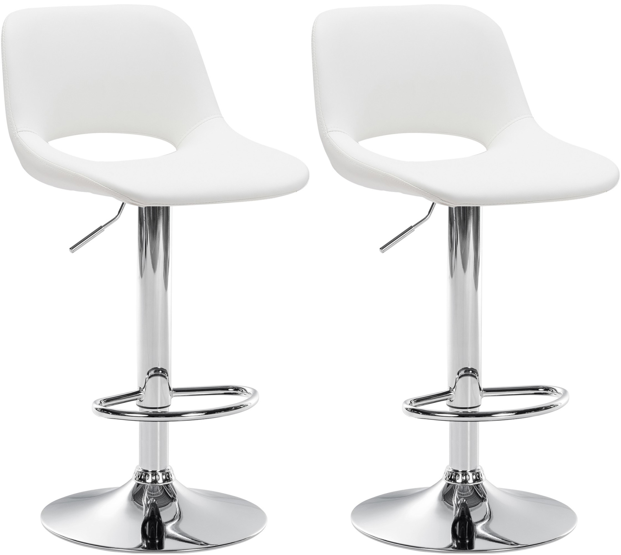 2er Set Barhocker Camden Kunstleder chrom, weiß