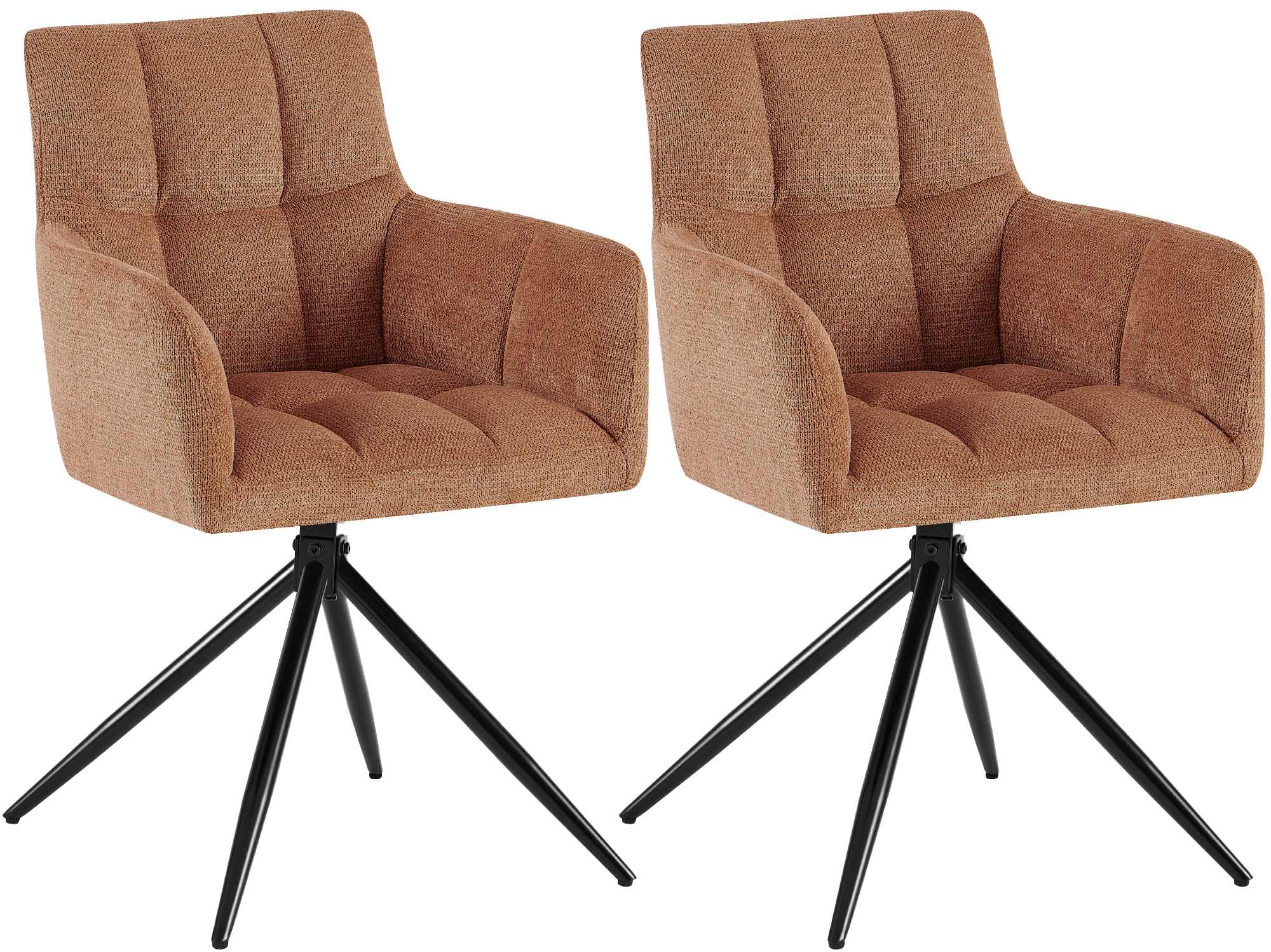 2er Set Esszimmerstuhl Jonah Stoff, orange