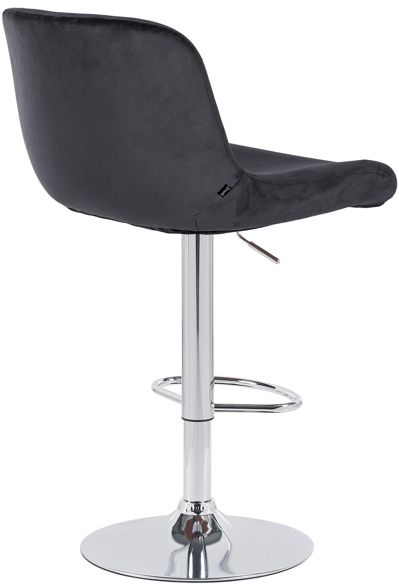 2er Set Barhocker Solon Chrom Samt, schwarz