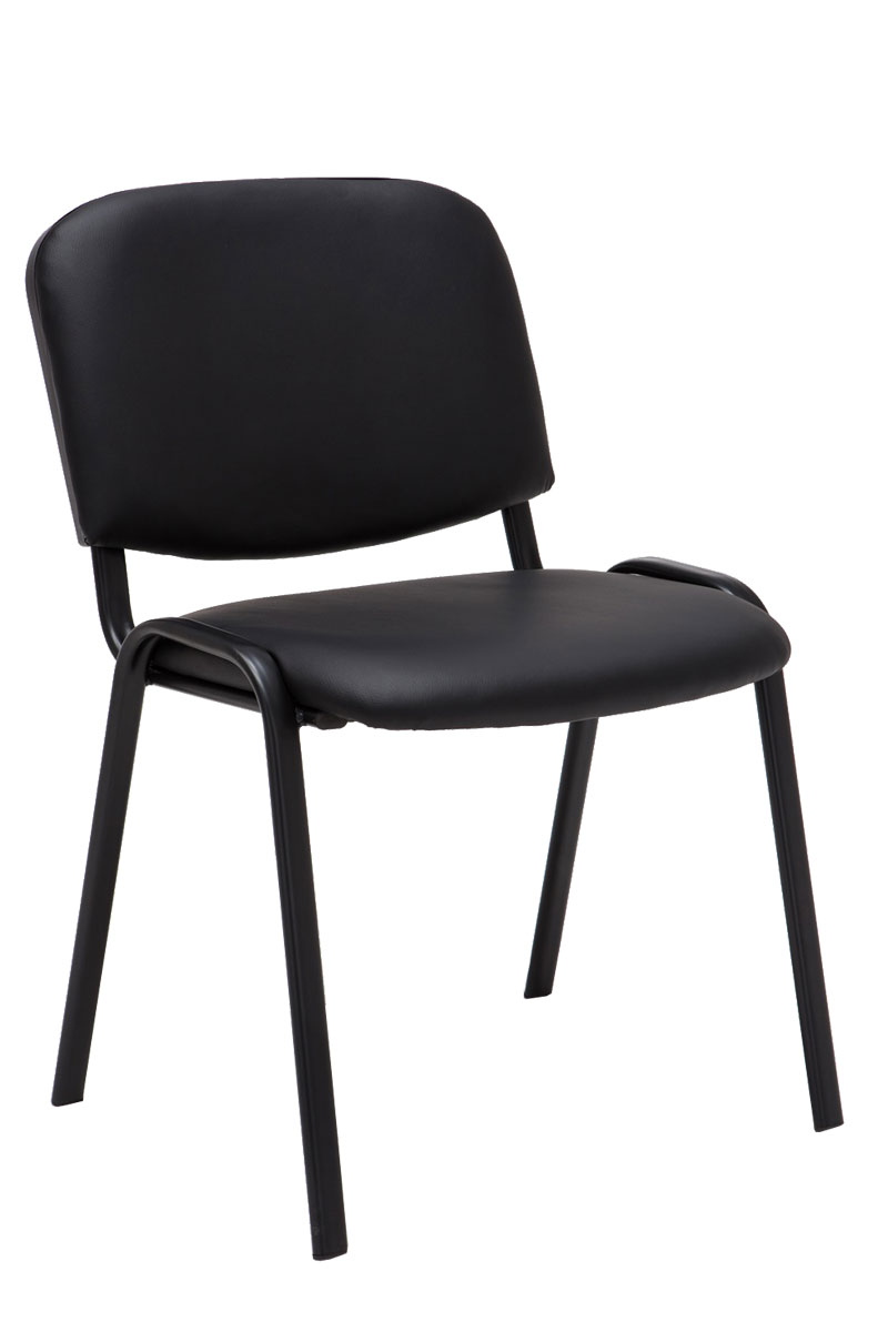 4er Set Besucherstuhl Ken Kunstleder, schwarz