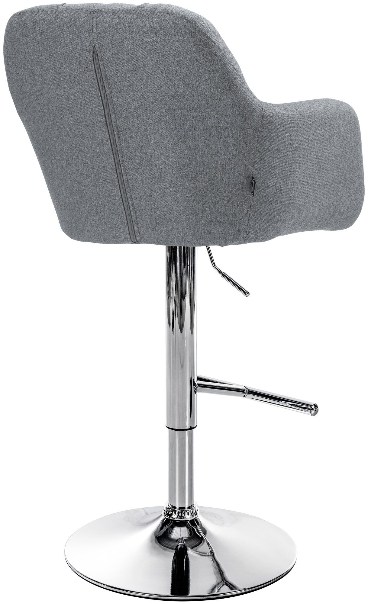 Barhocker Natoma Stoff chrom, grau
