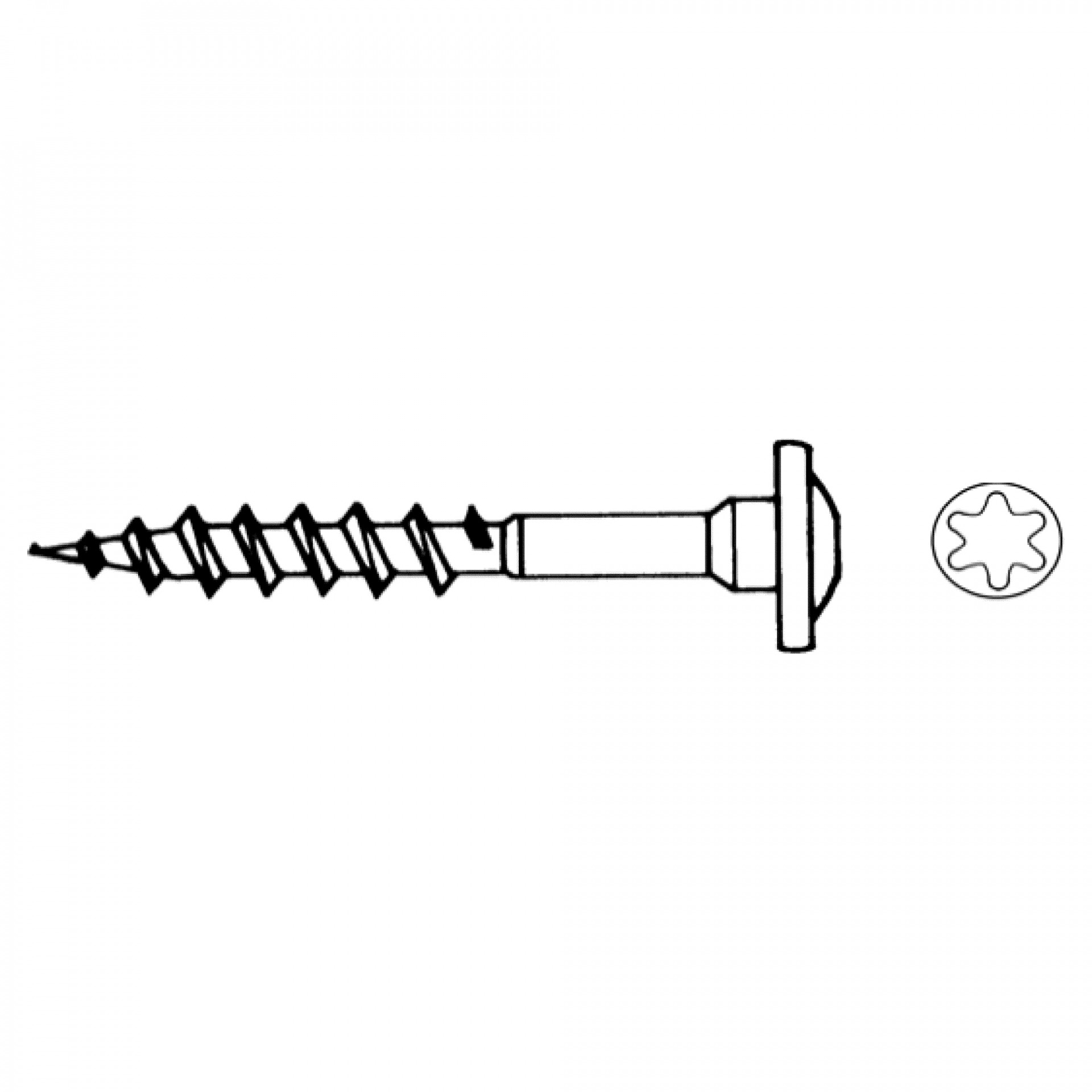 Schraube für Bodenhülsen, 7,0 x 50 mm, Strongi RSS, Paket á 4 Stück, Stahlbeschichtet