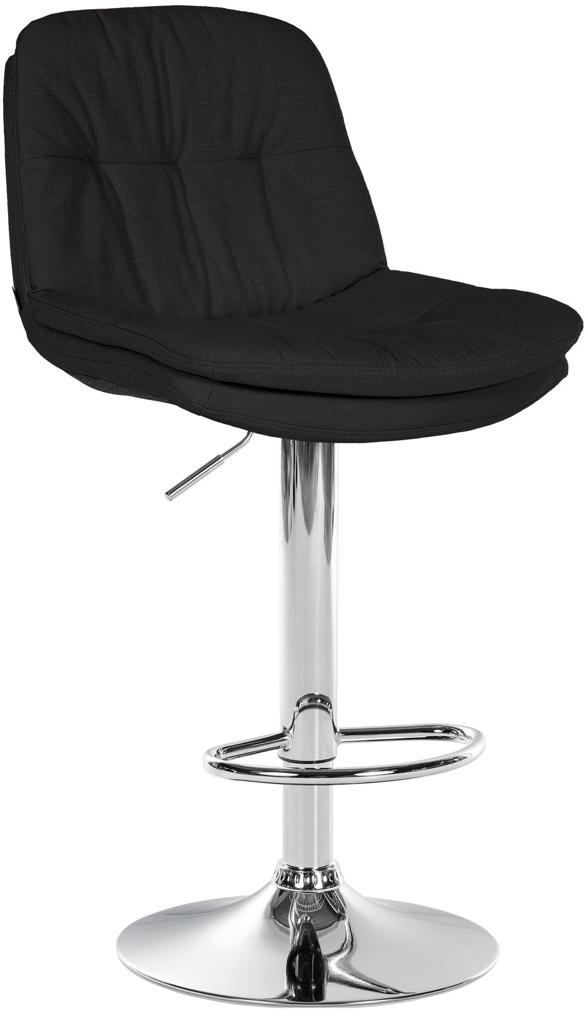 Barhocker Laurel Stoff chrom, schwarz