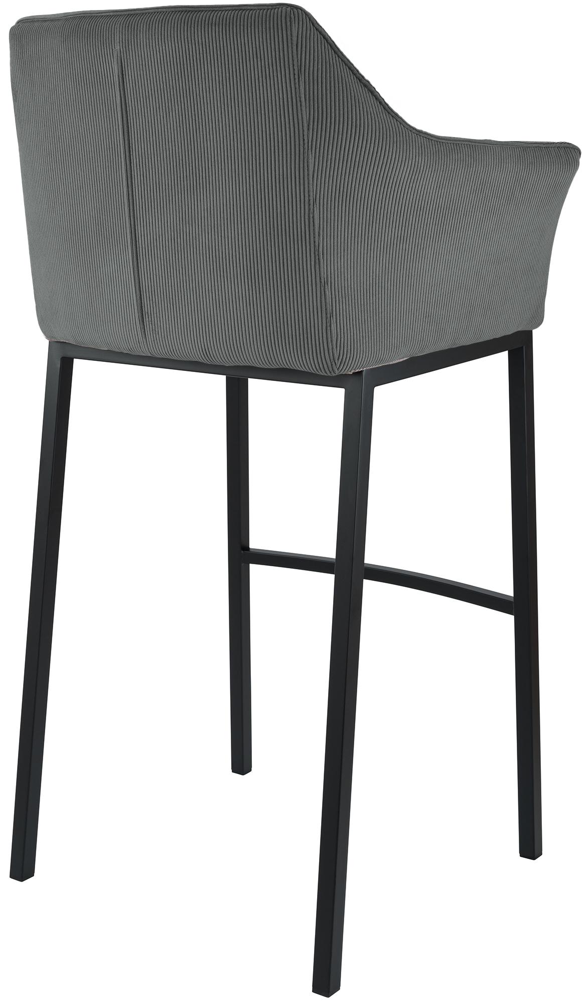 Barhocker Damaso B Cord mit 4-Fuß Gestell, grau