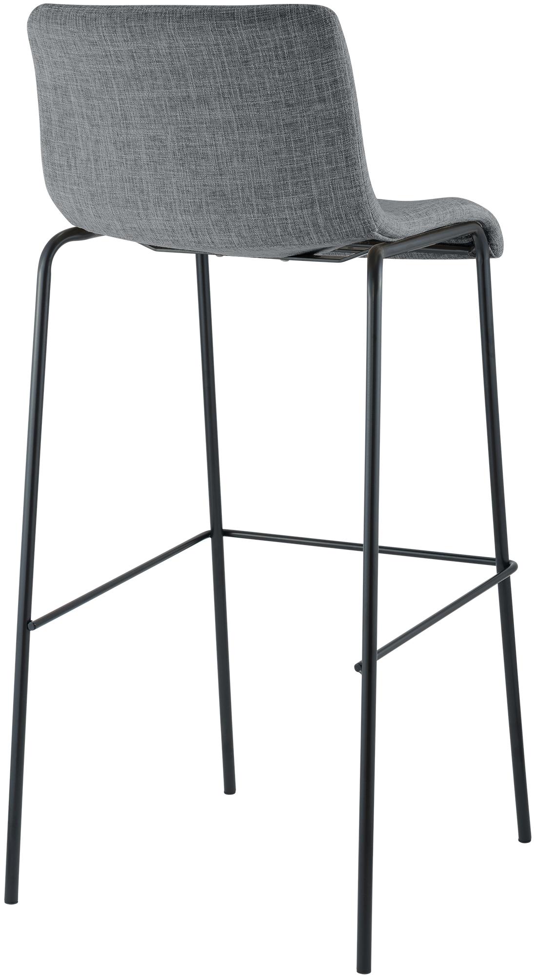 Barhocker Hoover Stoff 4-Fuß Gestell schwarz, hellgrau