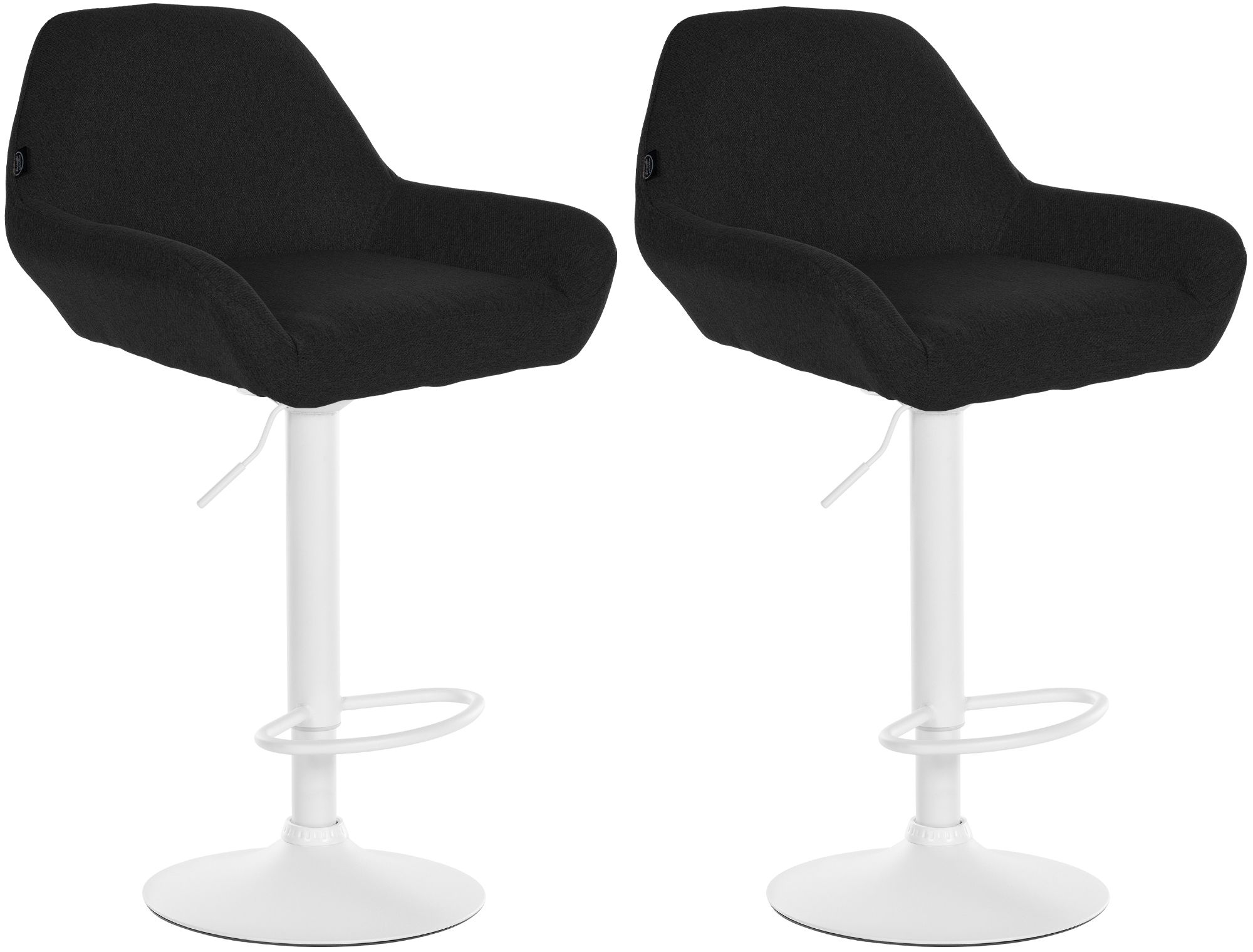 2er Set Barhocker Braga Stoff weiß, schwarz
