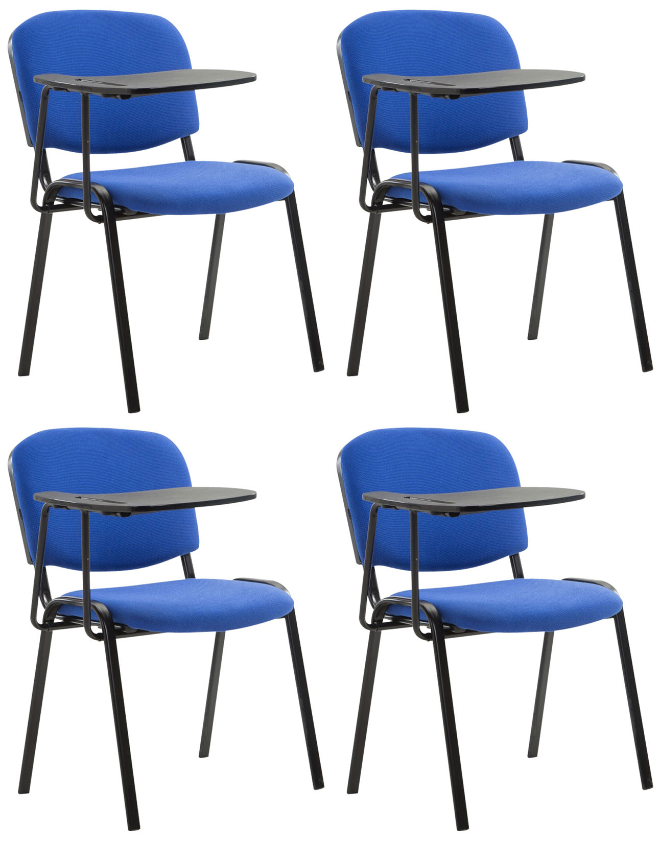4er Set Stühle Ken mit Klapptisch Stoff, blau
