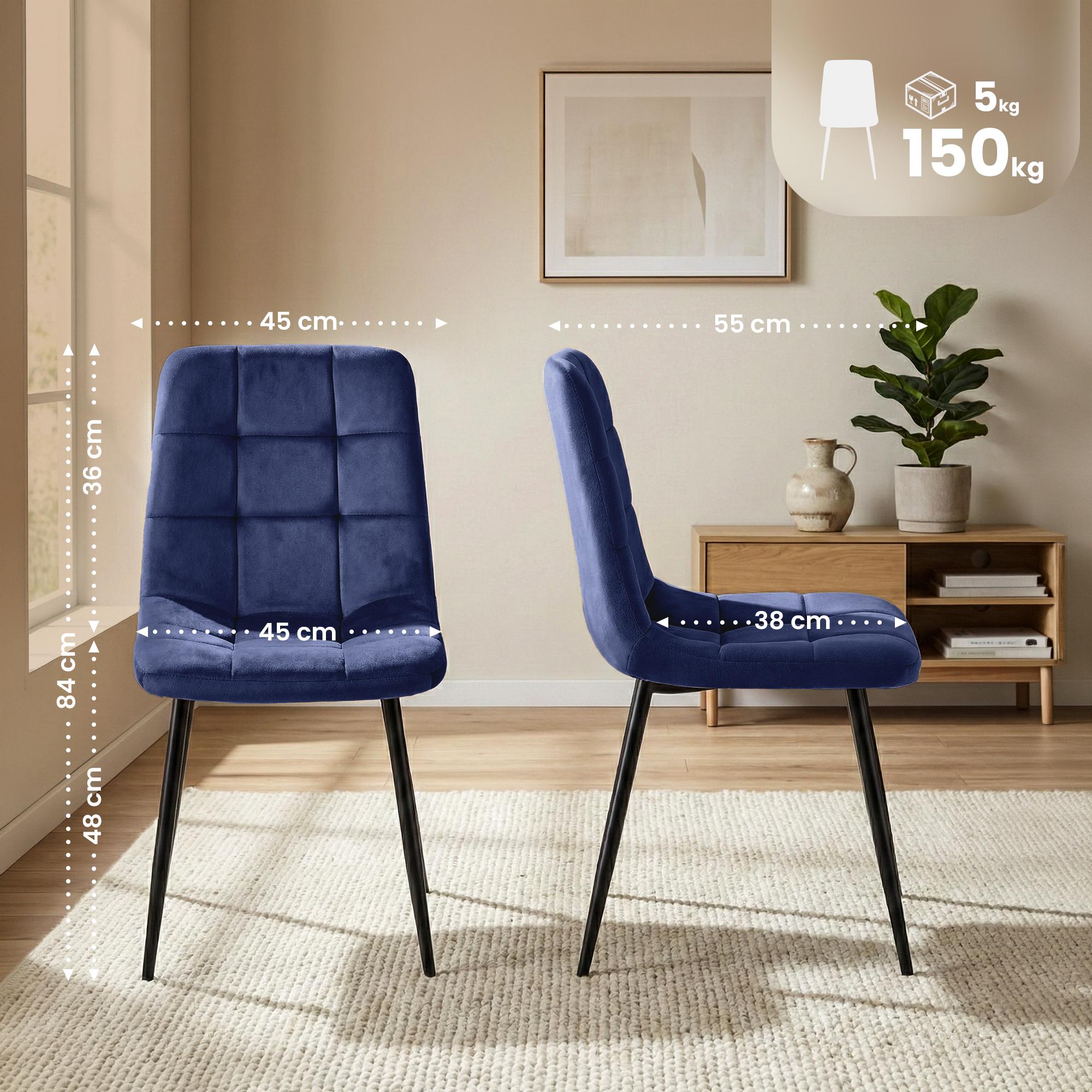4er Set Esszimmerstühle Antibes, blau