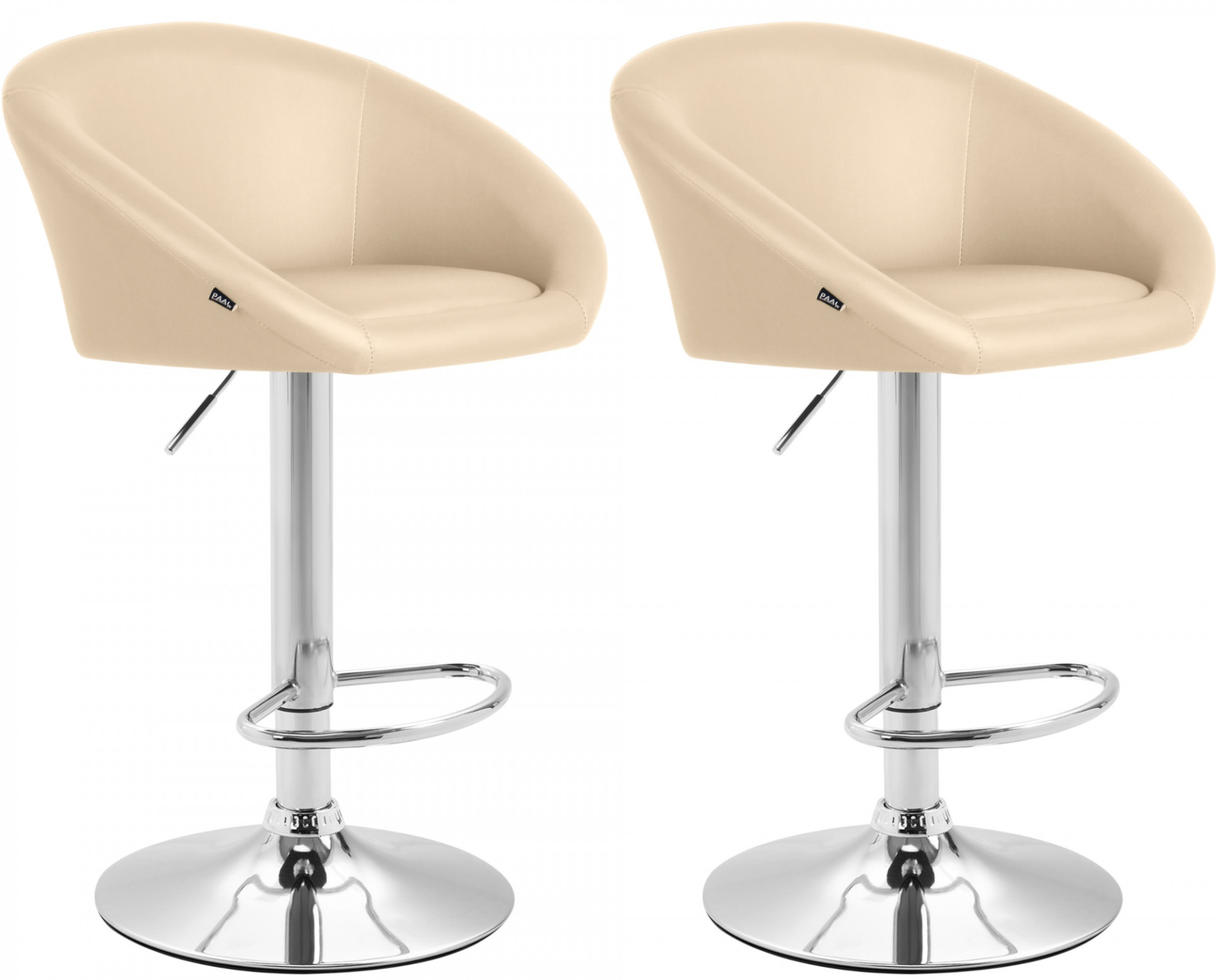 2er Set Barhocker Miami V2 Kunstleder C, creme