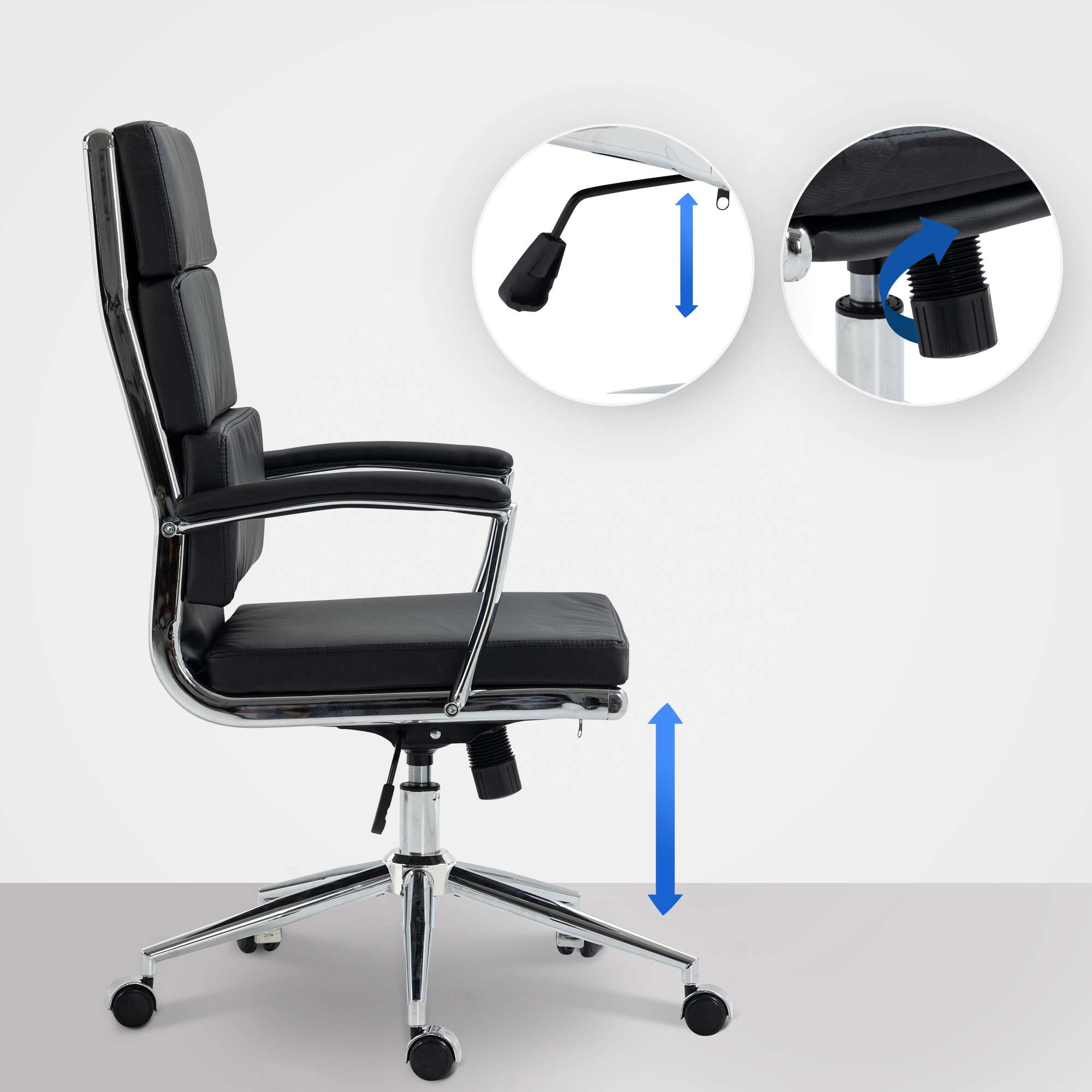 Bürostuhl Cleveland Kunstleder, schwarz