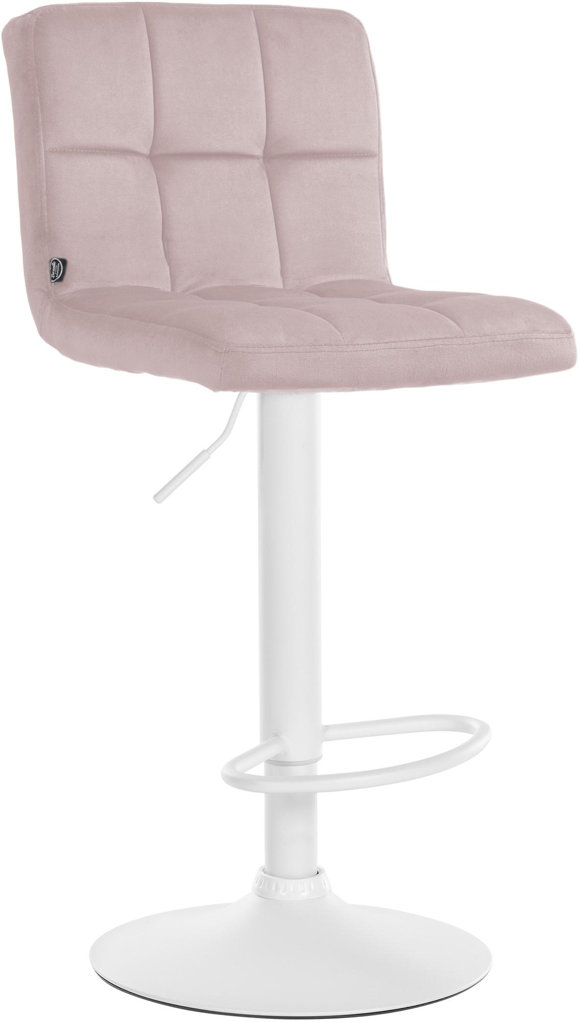 Barhocker Peru Samt weiß, rosa