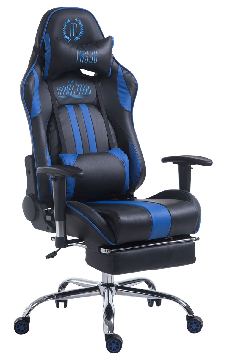 Racing Bürostuhl Limit mit Fußablage, schwarz/blau
