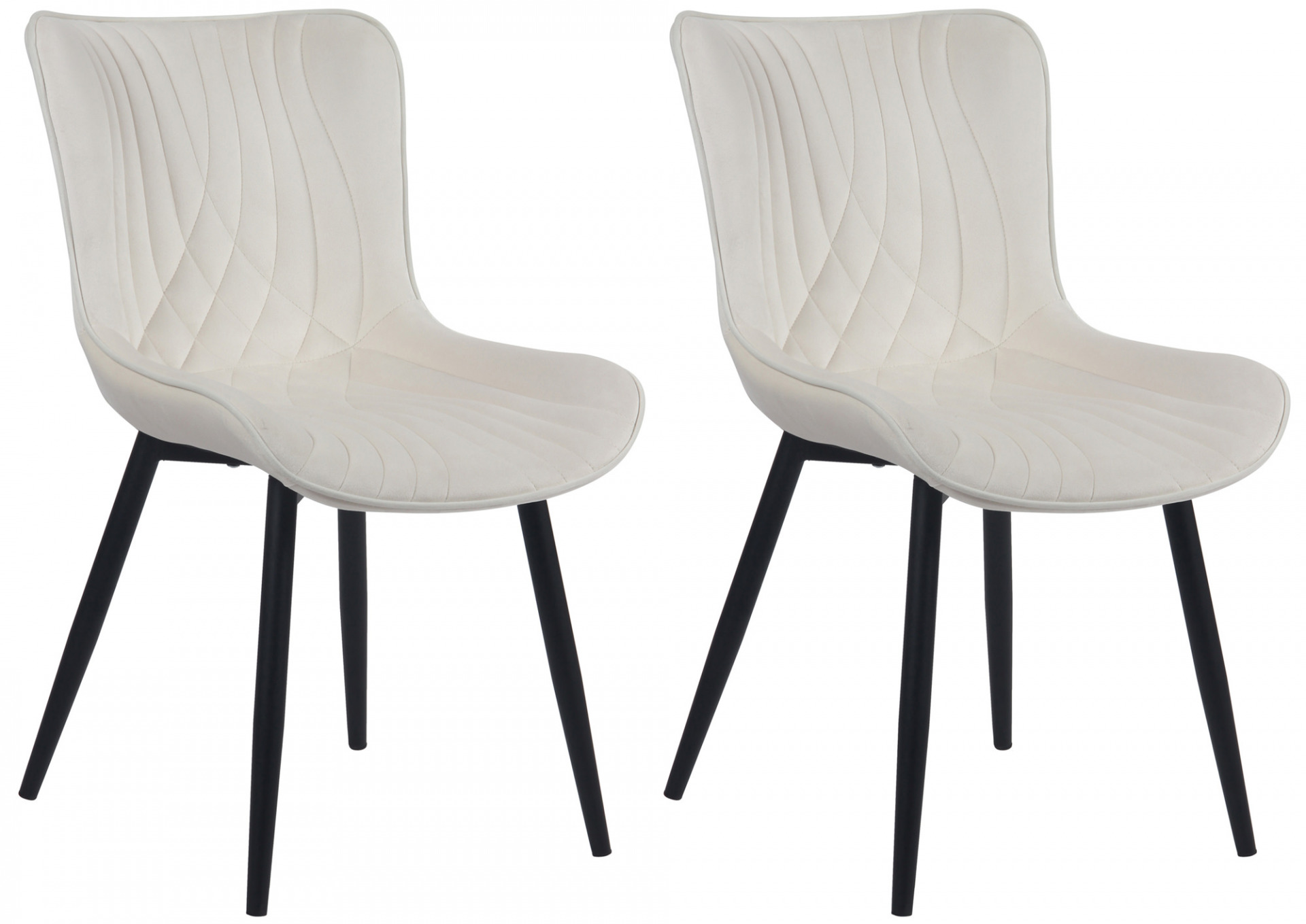 2er Set Stühle Brady Samt, creme