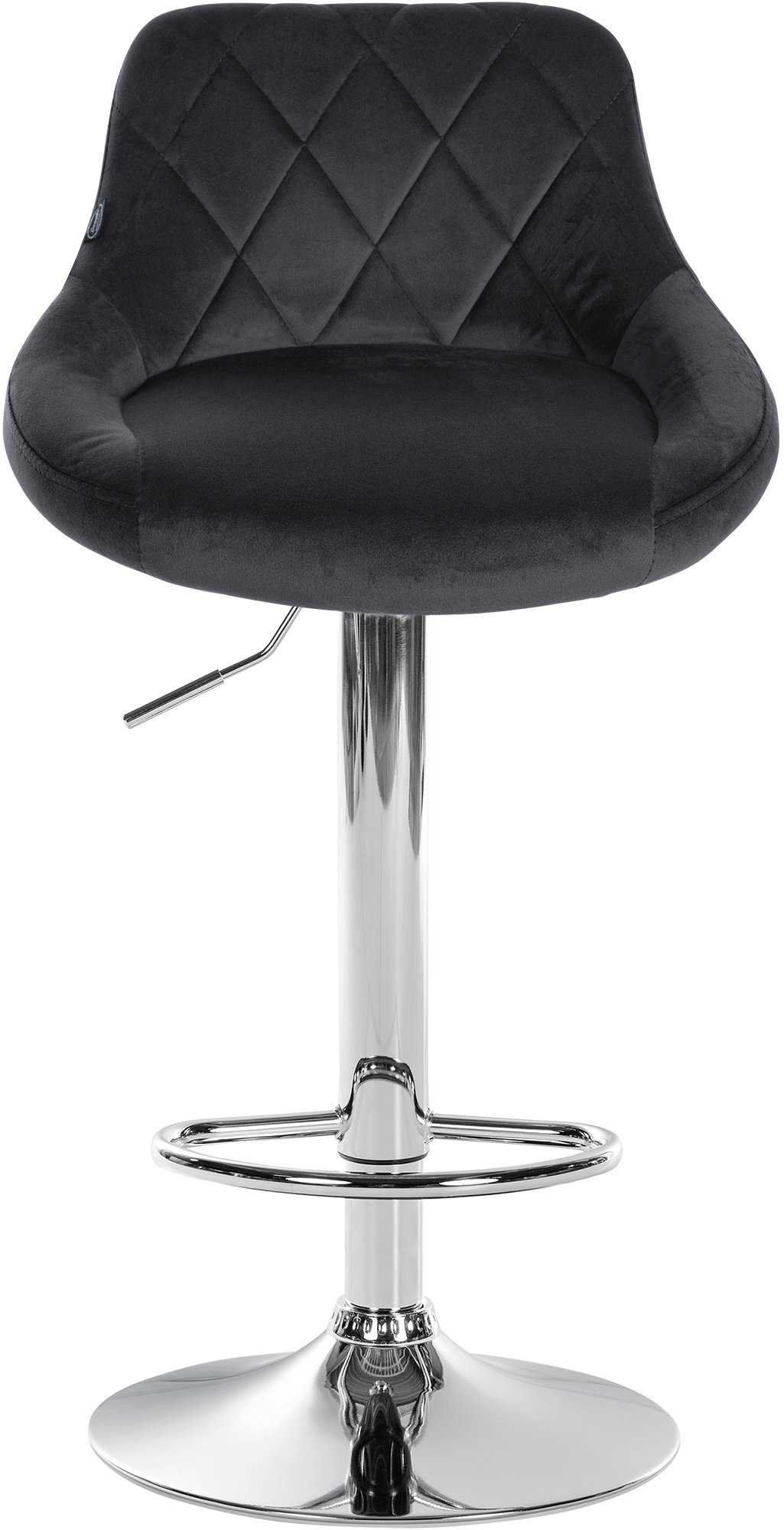 2er Set Barhocker Lazio Samt chrom, dunkelgrau