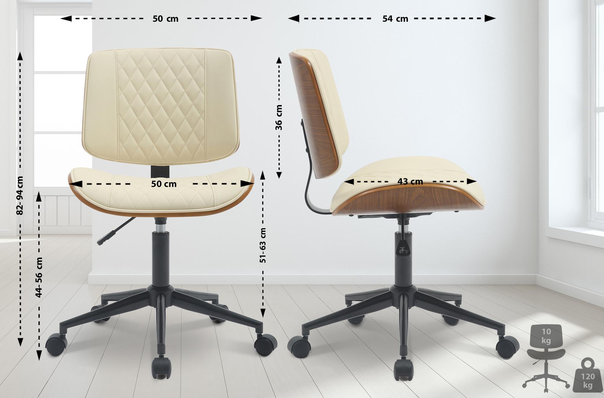 Bürostuhl Plover Kunstleder, walnuss/creme