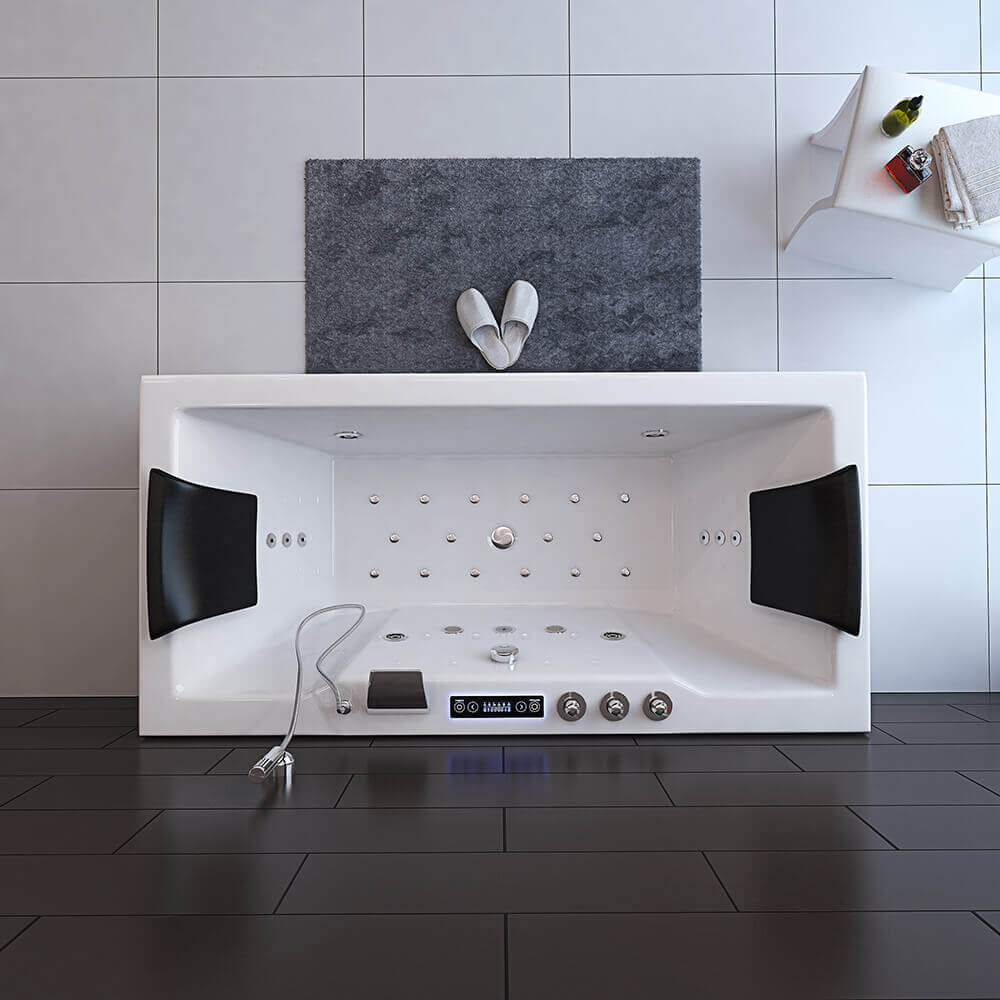 Whirlpool Badewanne mit Lichttherapie LAGUNA PURE M - 180 x 90 cm
