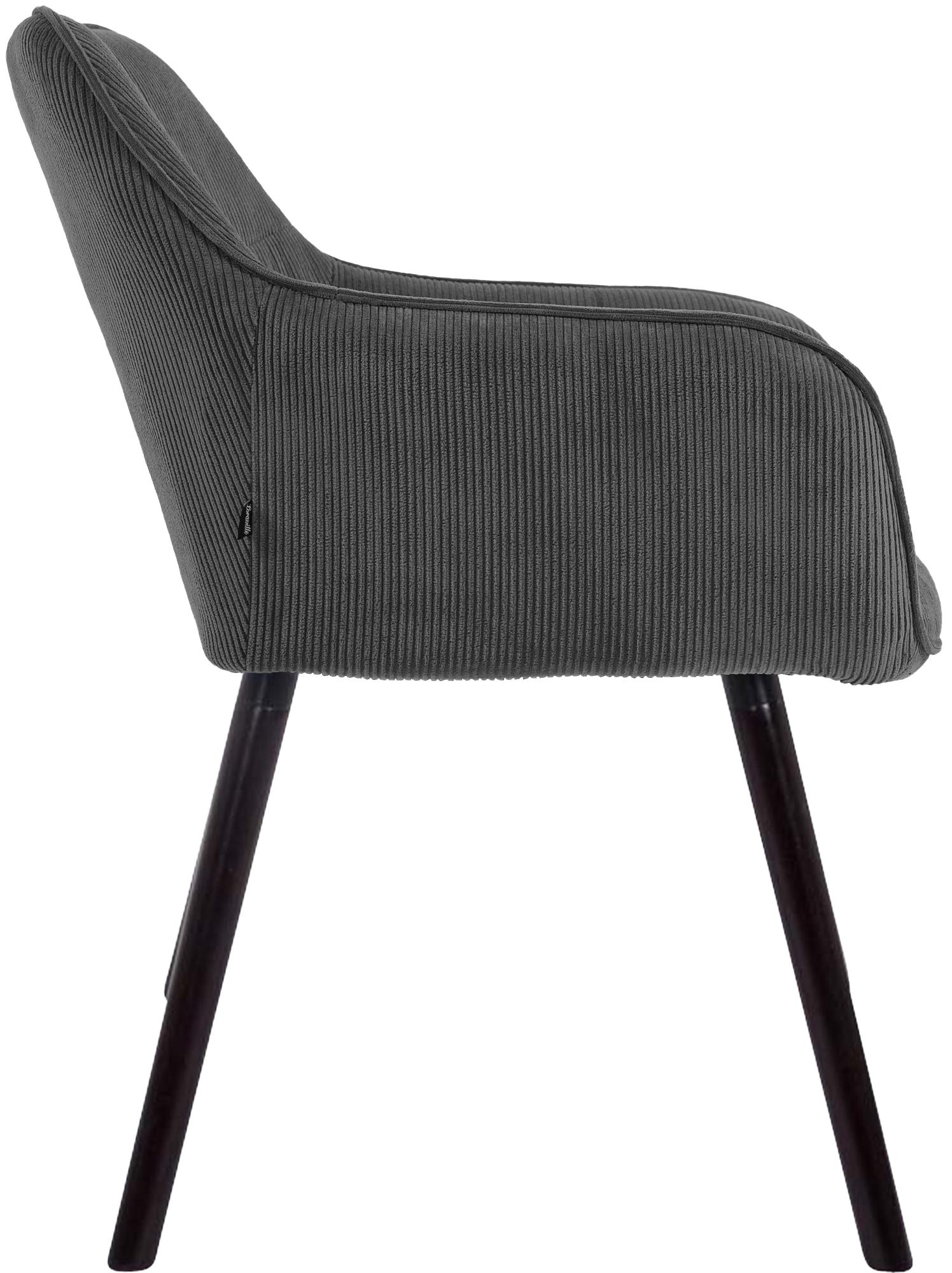 Esszimmerstuhl Vienna Cord schwarz, dunkelgrau