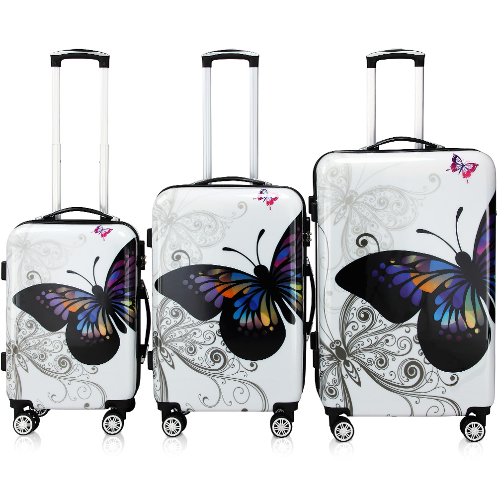 Hartschalenkoffer-Set Butterfly 3-tlg Polycarbonat