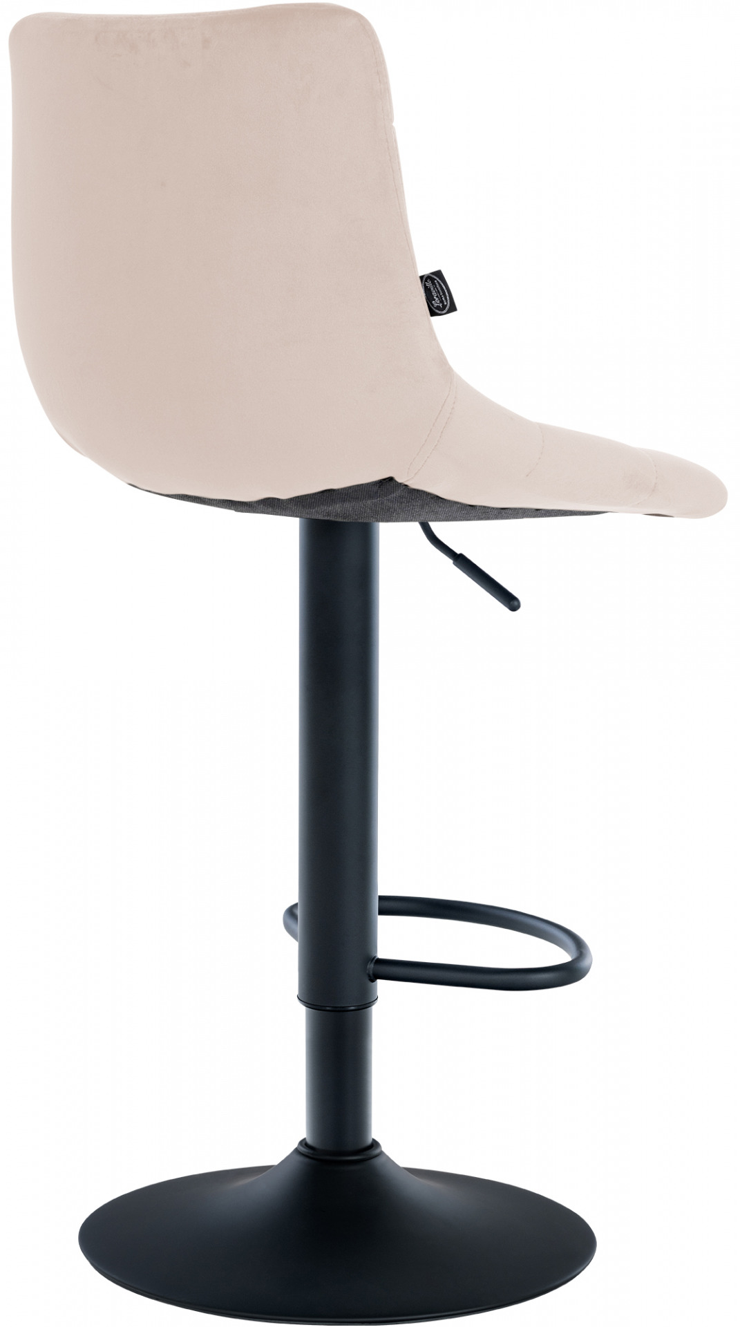 Barhocker Jerry Samt schwarz, beige