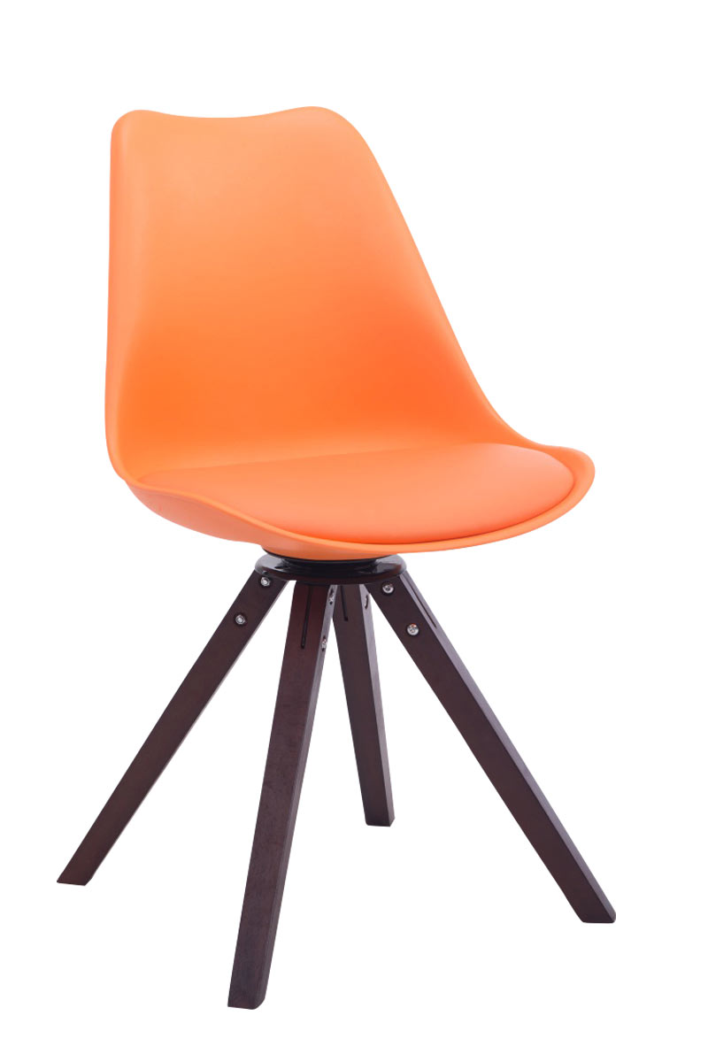Besucherstuhl Troyes Drehbar Walnuss Square, orange