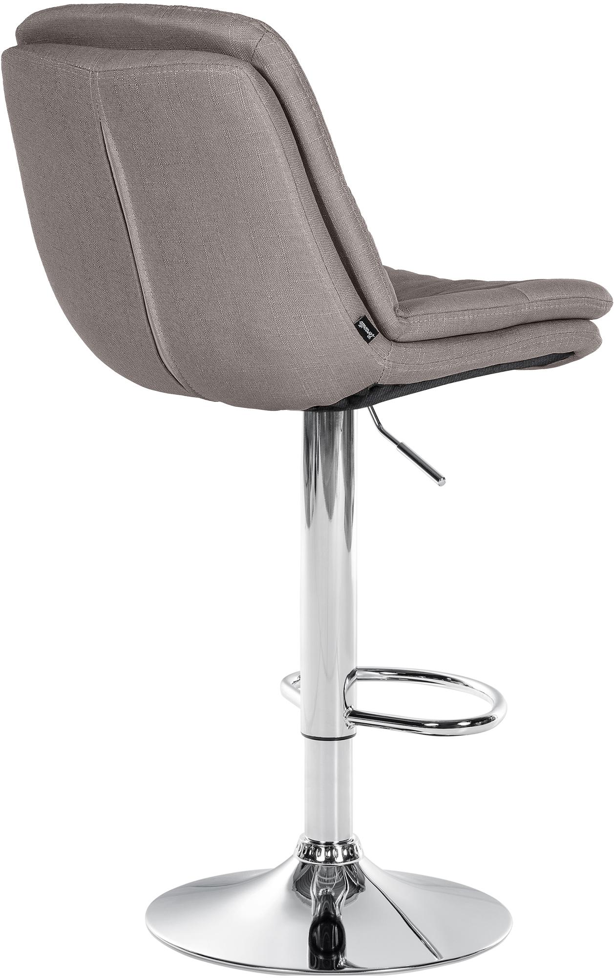 Barhocker Laurel Stoff chrom, grau